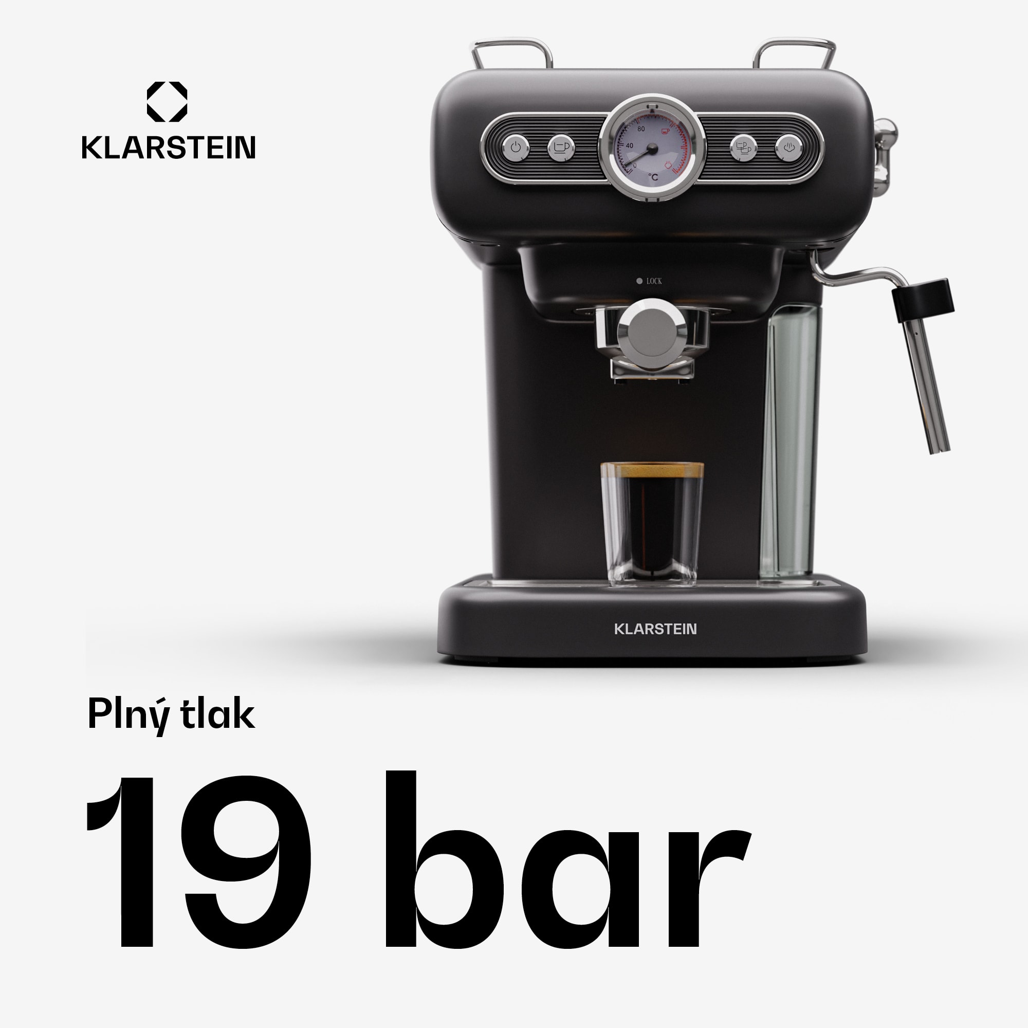 Klarstein Espressionata Evo kávovar 950W 19 Bar 1,2L 2 šálky – Obrázok 2