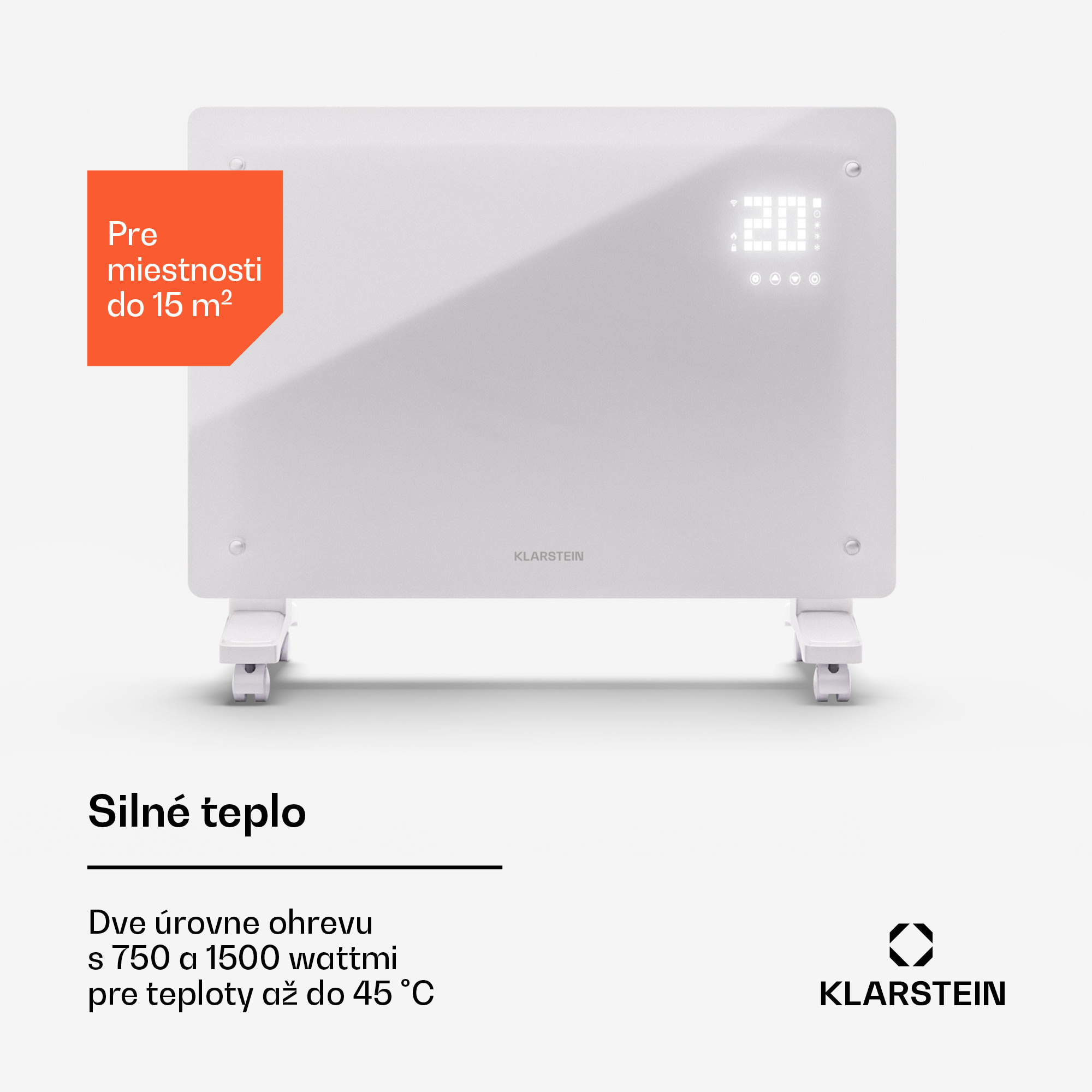Klarstein Bornholm Smart 1500, konvekčné vykurovacie teleso, 1500W, WiFi, LED, IP24 – Obrázok 4