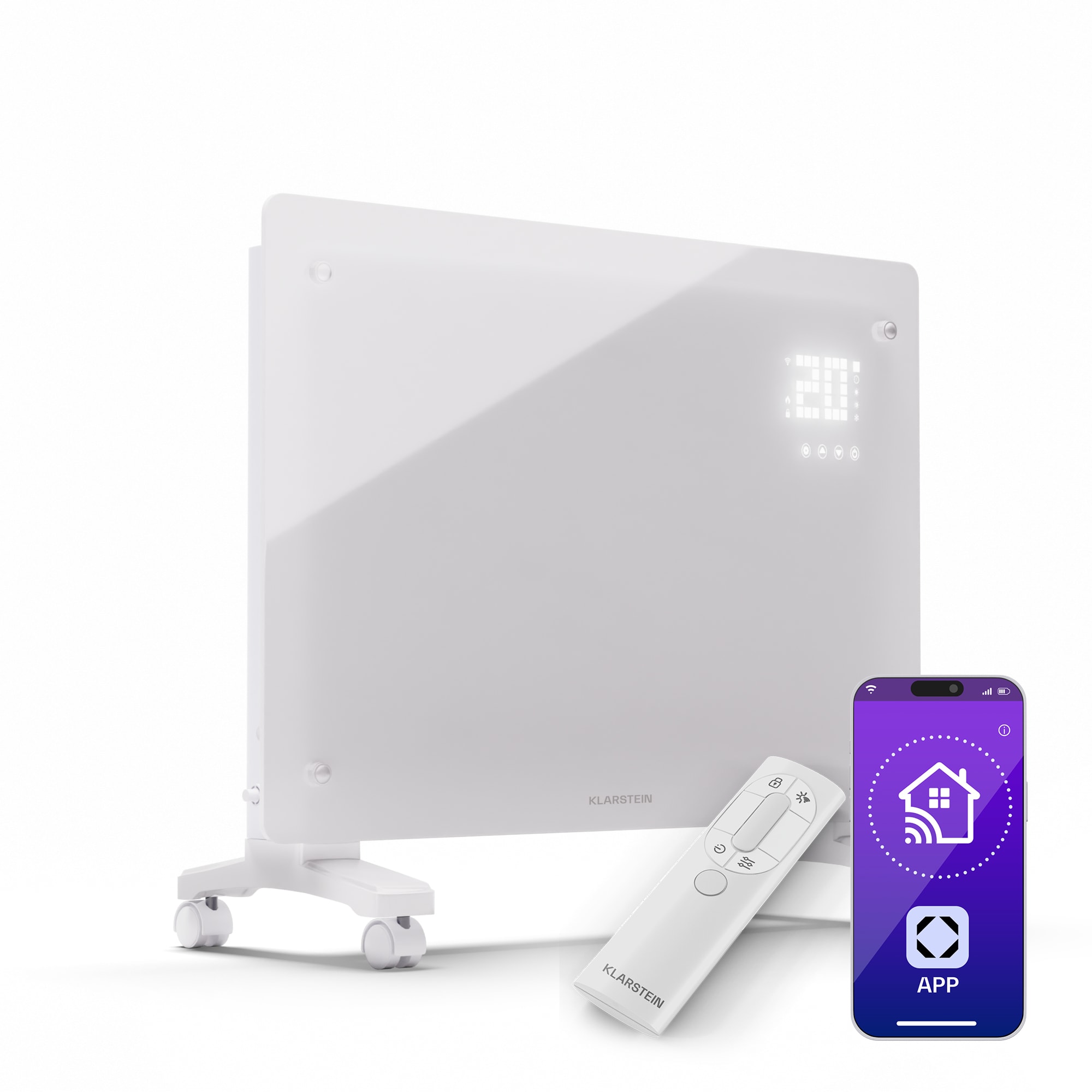 Klarstein Bornholm Smart 1500, konvekčné vykurovacie teleso, 1500W, WiFi, LED, IP24