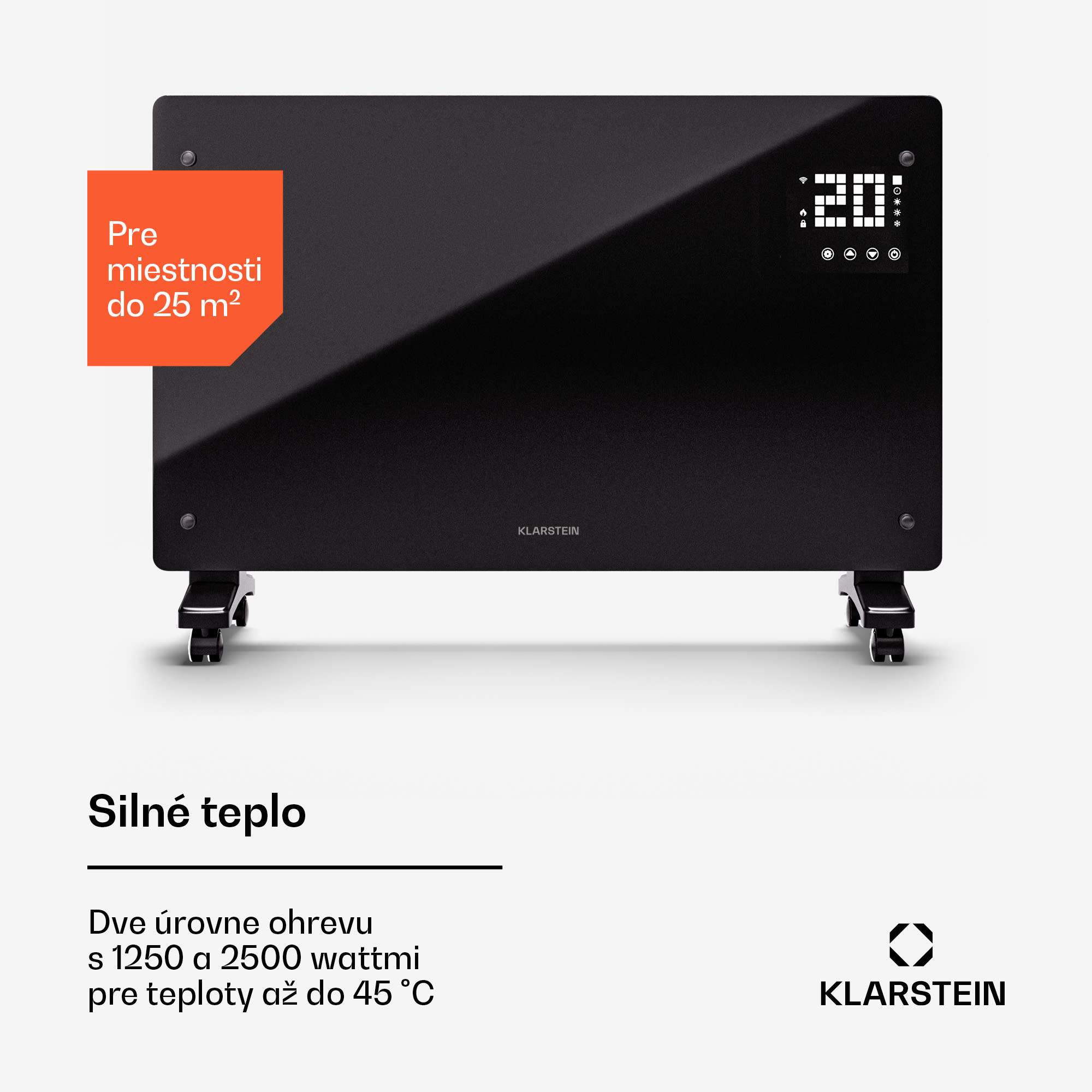 Klarstein Bornholm Smart 2500, konvektor, 2500W, WiFi, LED, IP24 – Obrázok 4