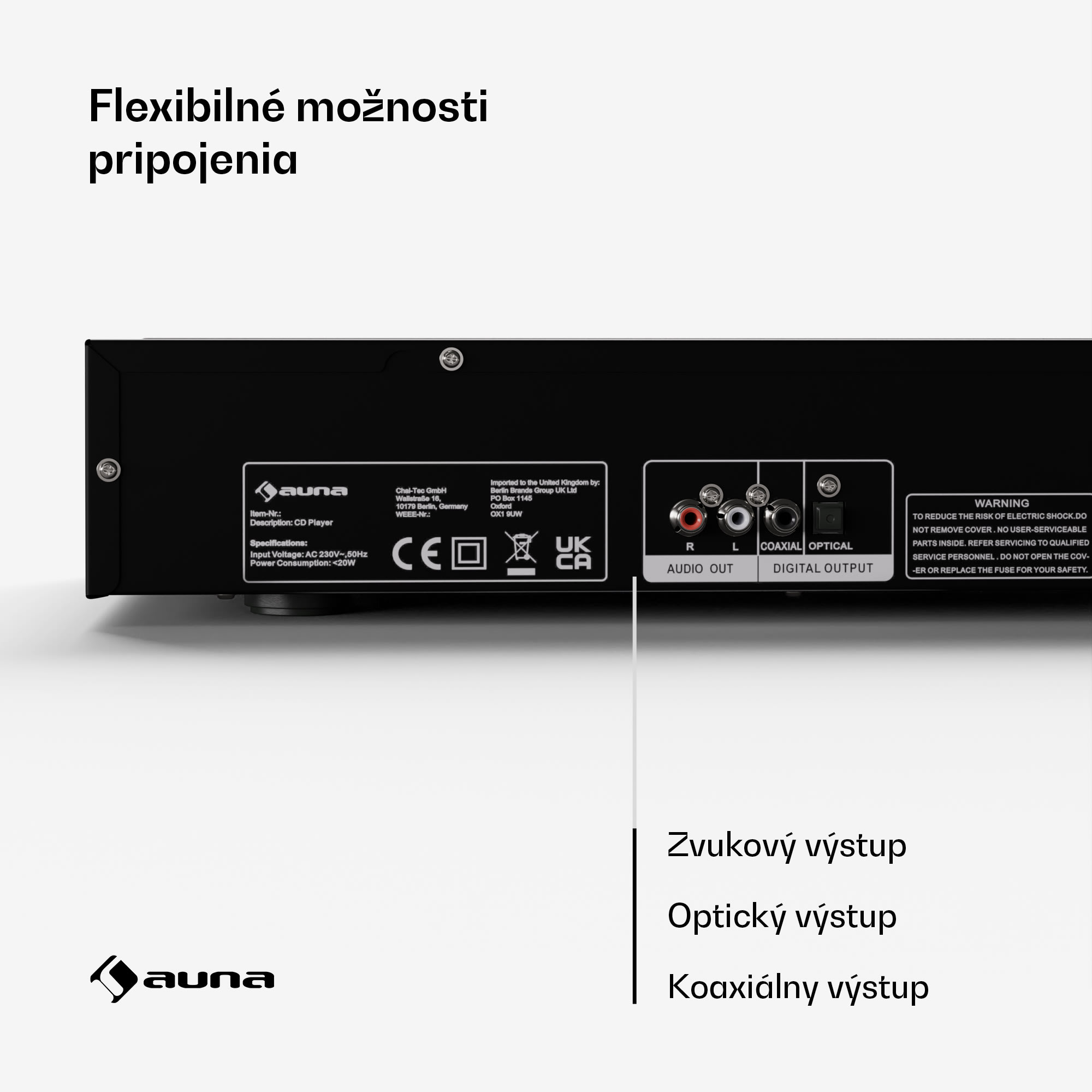 Auna Art22 CD/MP3 prehrávač, HiFi prehrávač, CD, CD-R/RW, CD-MP3, Displej, Diaľkové ovládanie – Obrázok 5