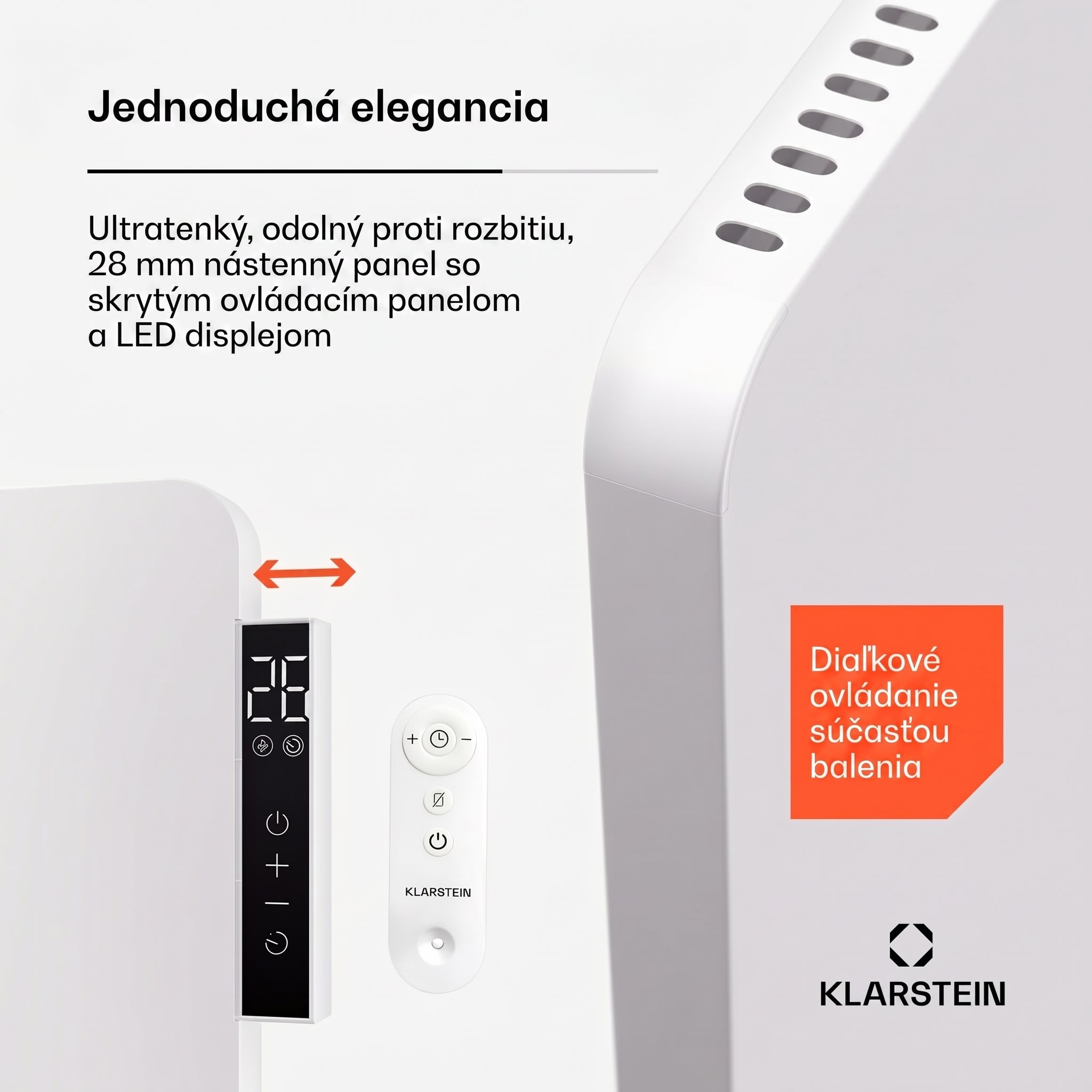 Klarstein Hybridné infračervené kúrenie Wonderbeam | 450 W | 6–12 m² | Moderný dizajn | 60 × 60 cm – Obrázok 3
