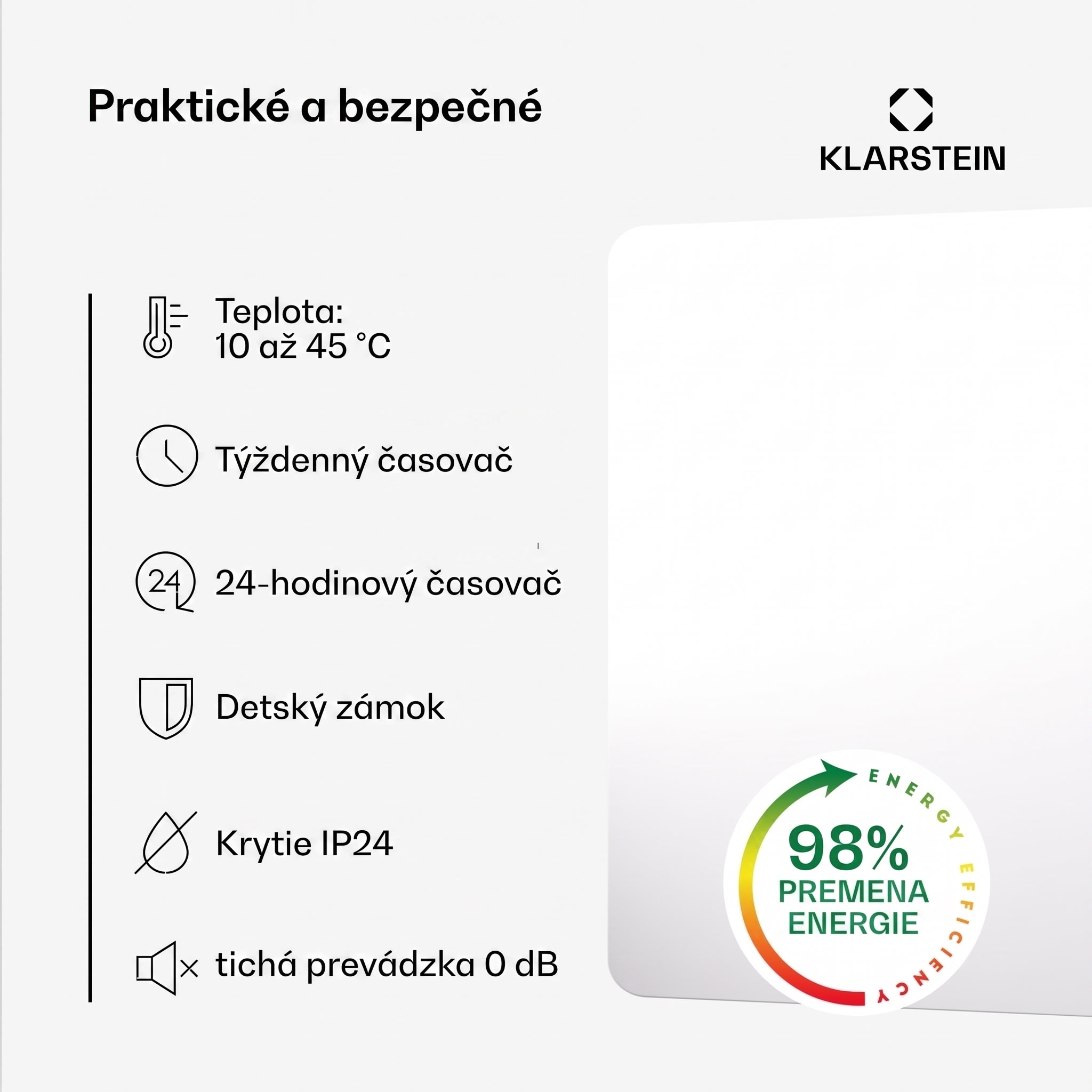 Klarstein Hybridné infračervené kúrenie Wonderbeam | 650 W | 6–12 m² | Moderný dizajn | 60 × 84 cm – Obrázok 4