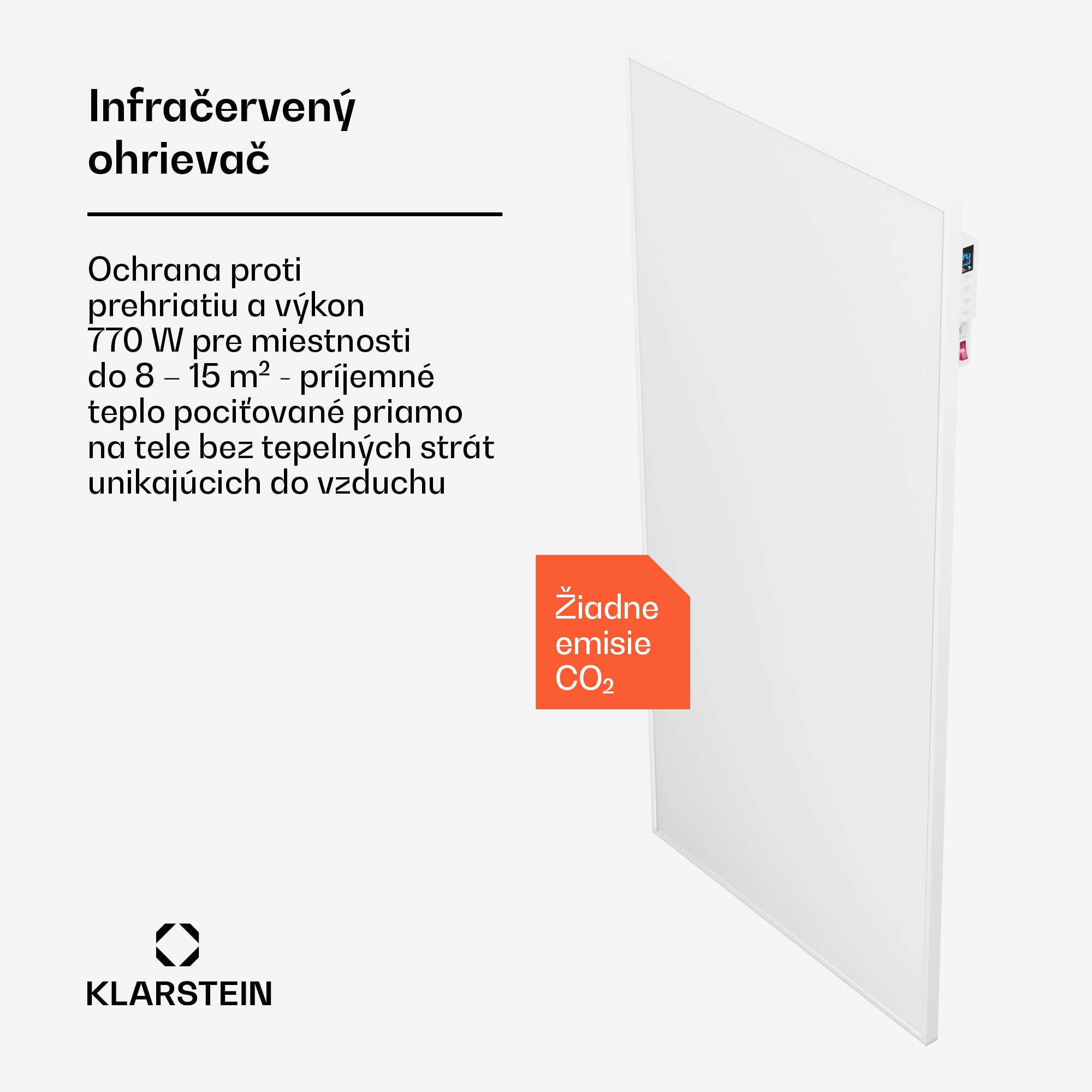 Klarstein Wonderwall Air Smart 770, infračervený ohrievač, 60 x 120 cm, 770 W, aplikácia – Obrázok 3