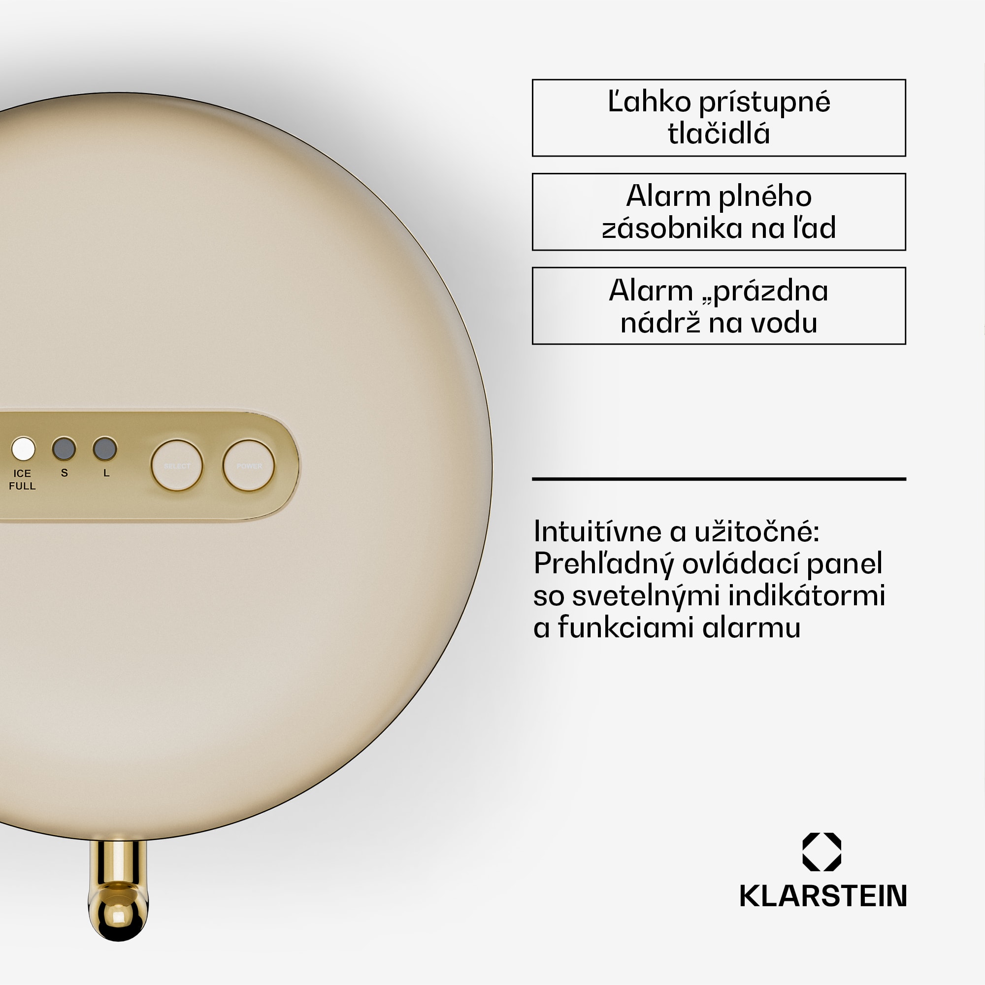 Klarstein Passau výroba ľadu 2 veľkosti 15 kg/24 h Auto-Clean – Obrázok 4