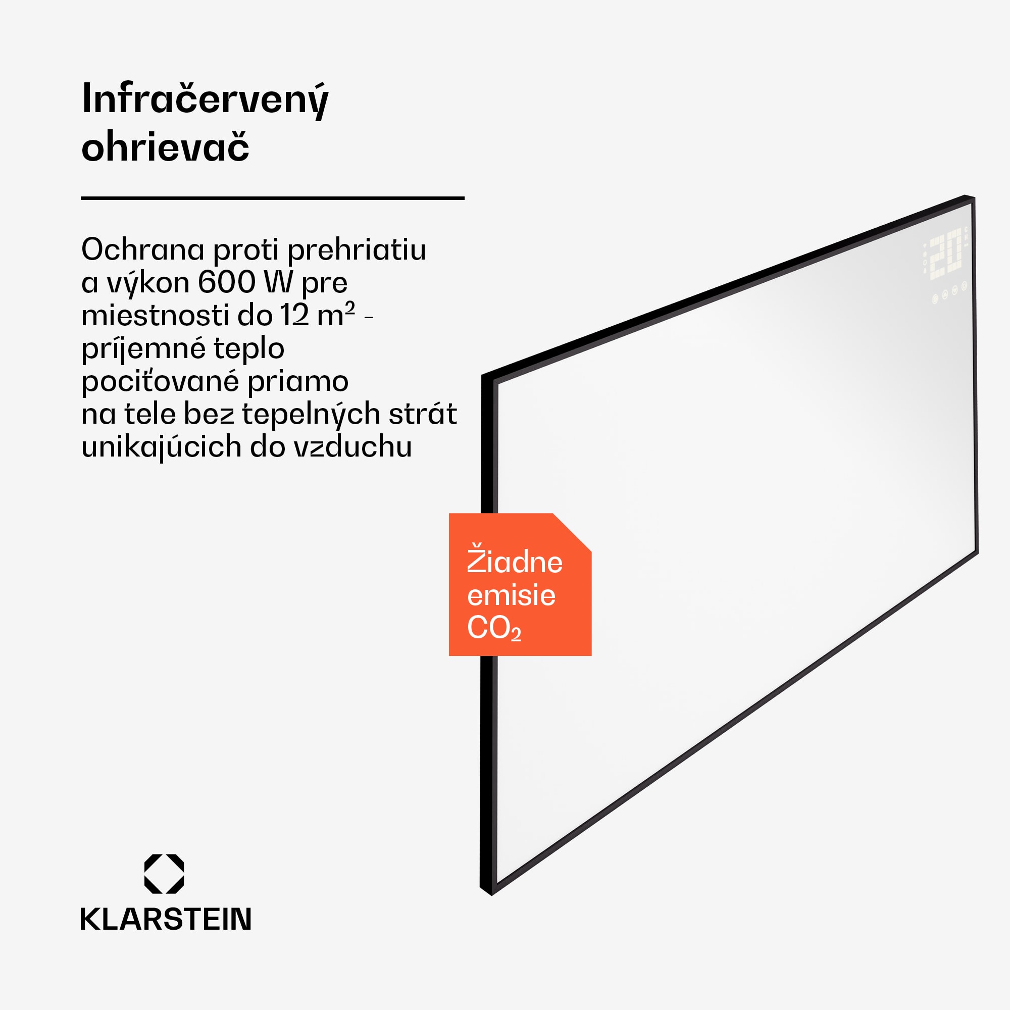 Klarstein Wonderwall Smart Bornholm, Infražiarič, 100 x 60 cm, 600 W, aplikácia – Obrázok 3