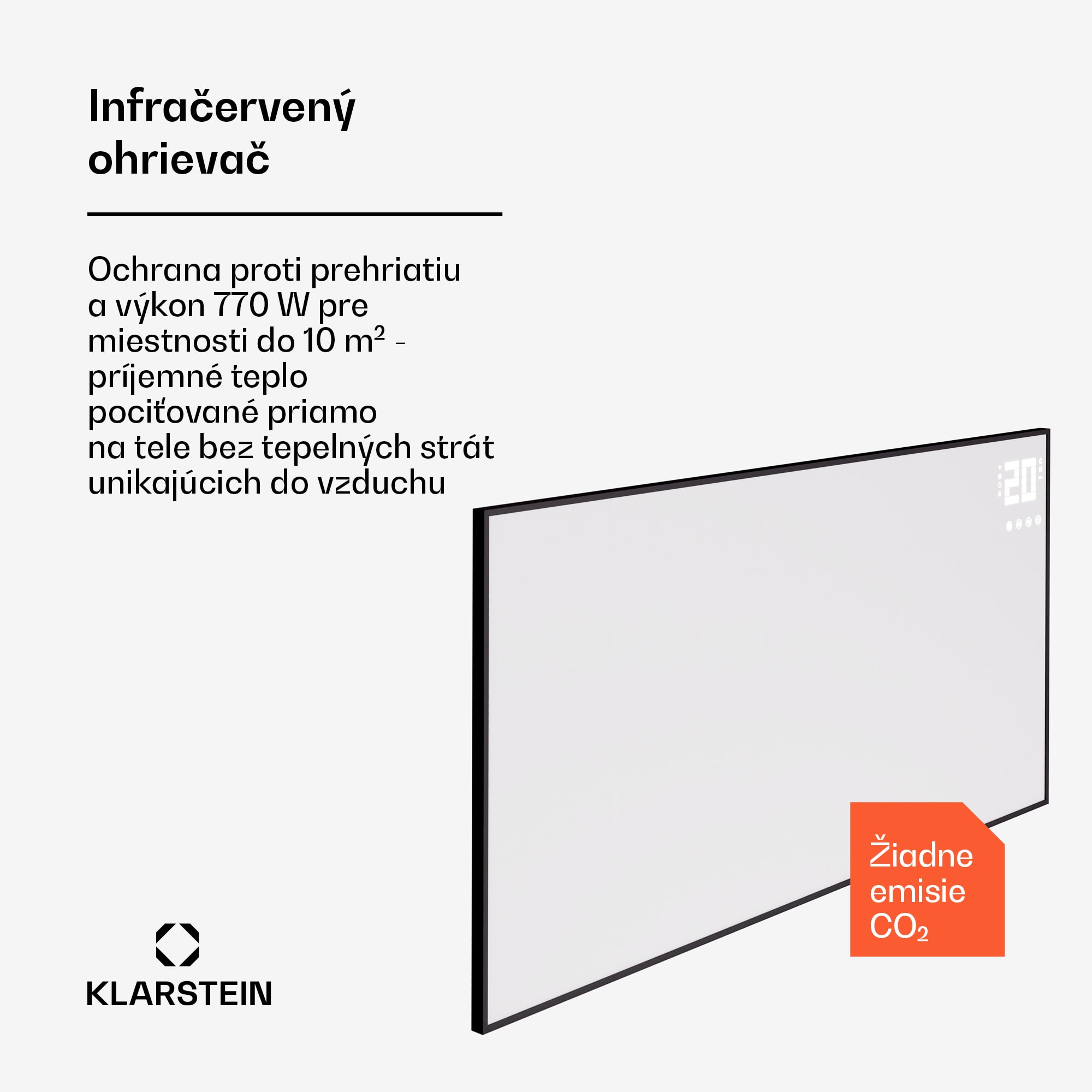 Klarstein Wonderwall Smart Bornholm, infražiarič, 120 x 60 cm, 770 W, aplikácia – Obrázok 3