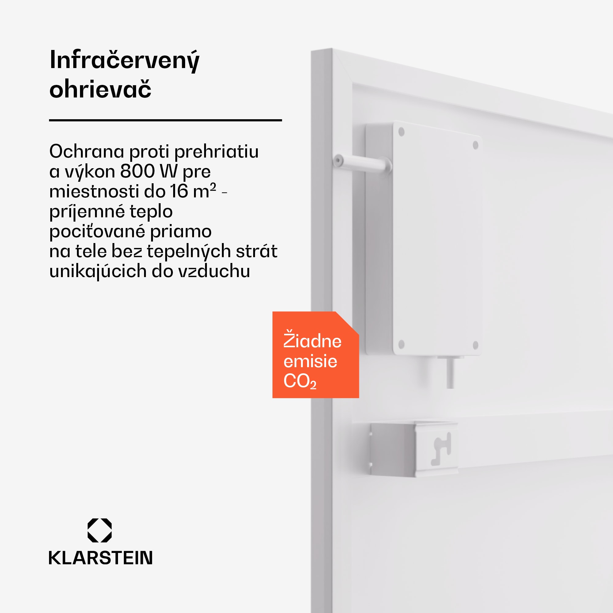 Klarstein Wonderwall Smart Bornholm, infražiarič, 60x100 cm, 800W, aplikácia – Obrázok 3
