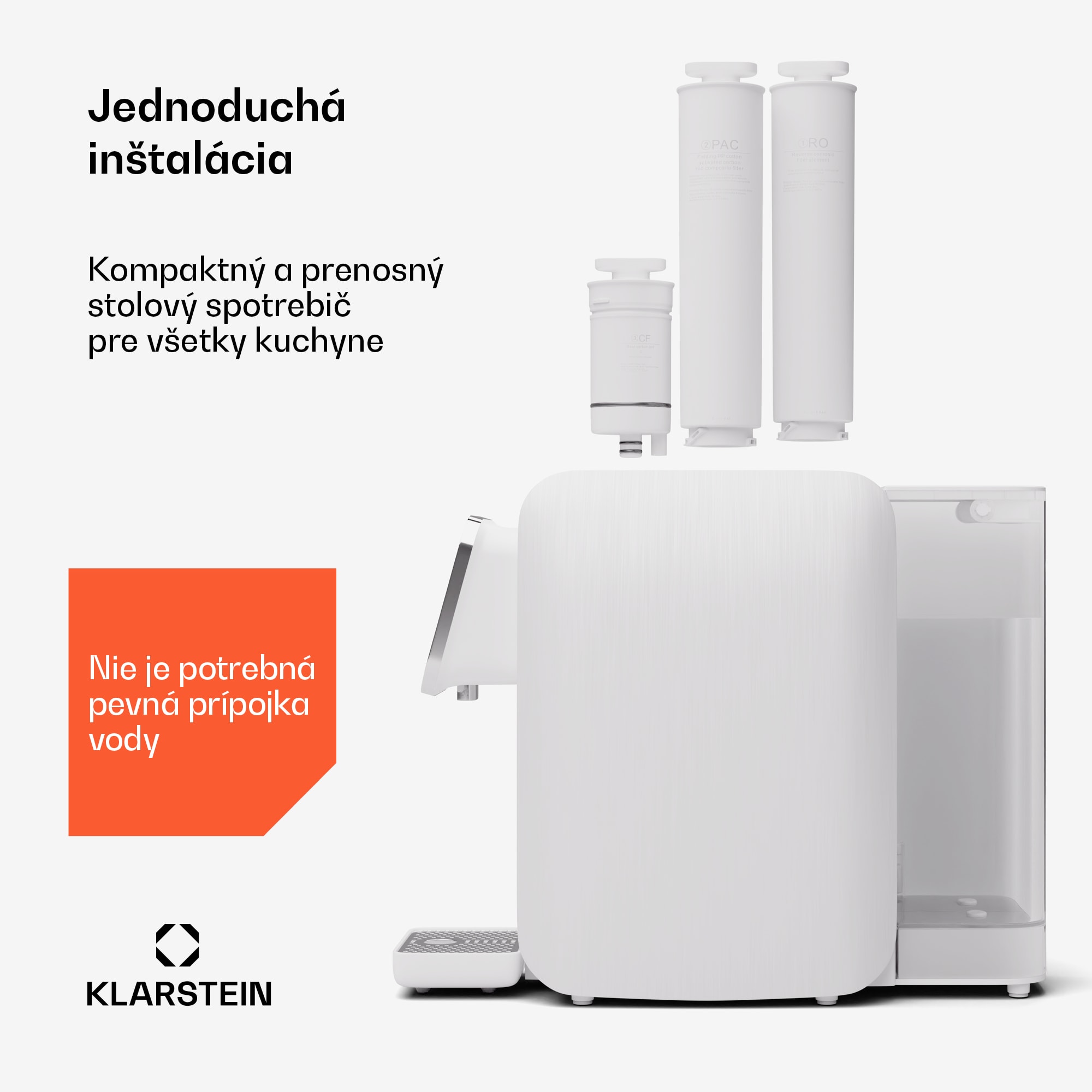 Klarstein AquaLine 3L, čistička vody, 5-stupňová filtrácia, objem 3 l, 6 teplôt vody, biela – Obrázok 3