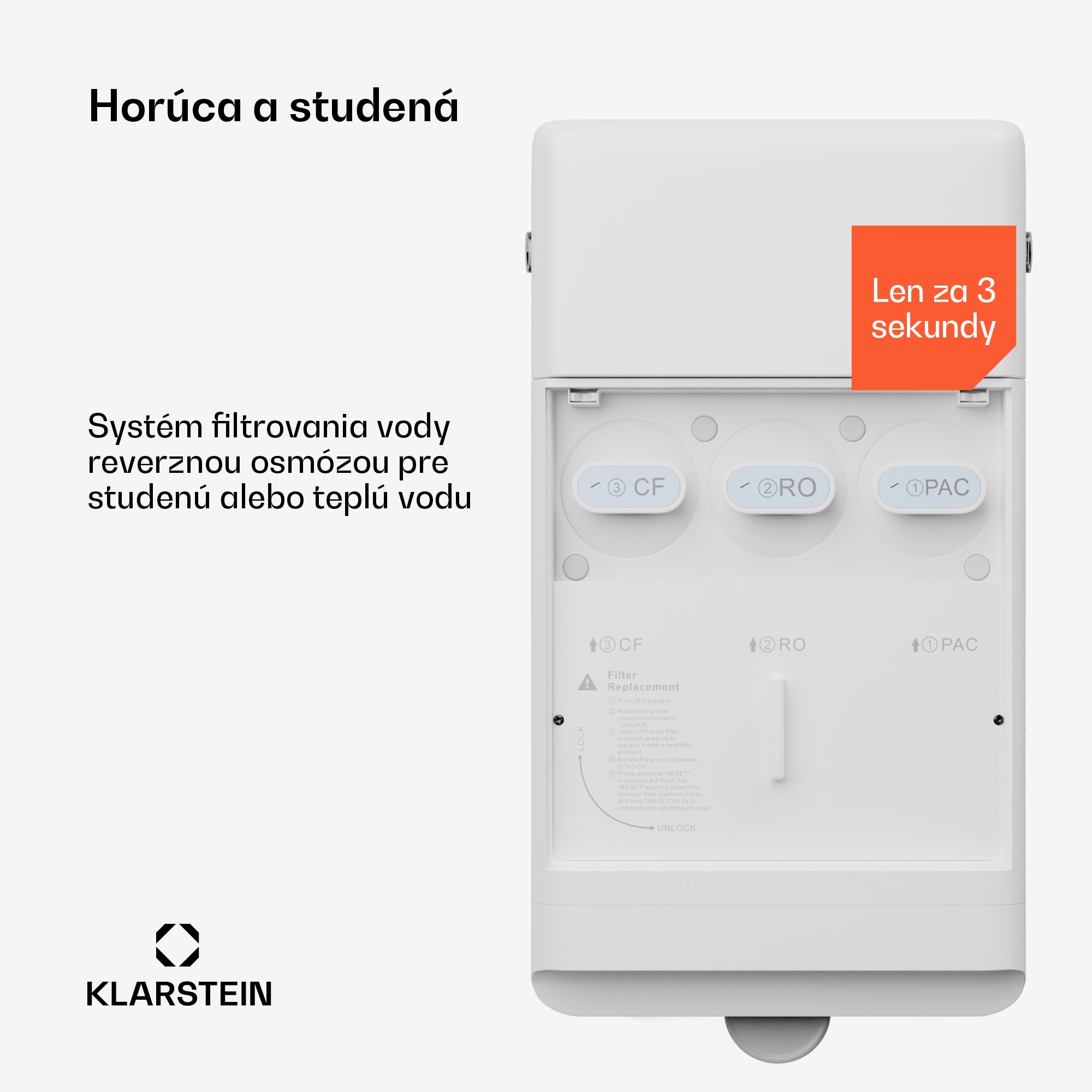 Klarstein AquaFina 6L, čistička vody, 5-stupňová filtrácia, objem 6 l, HD dotykový displej, 6 teplôt vody, biela – Obrázok 2