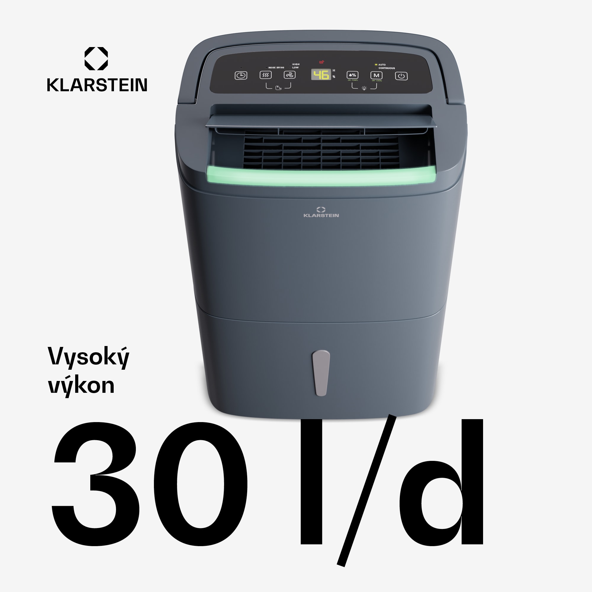 Klarstein DryFy Pro Connect Smart, Odvlhčovač vzduchu, WiFi, Kompresný, 30l/d, 25-35m² – Obrázok 3