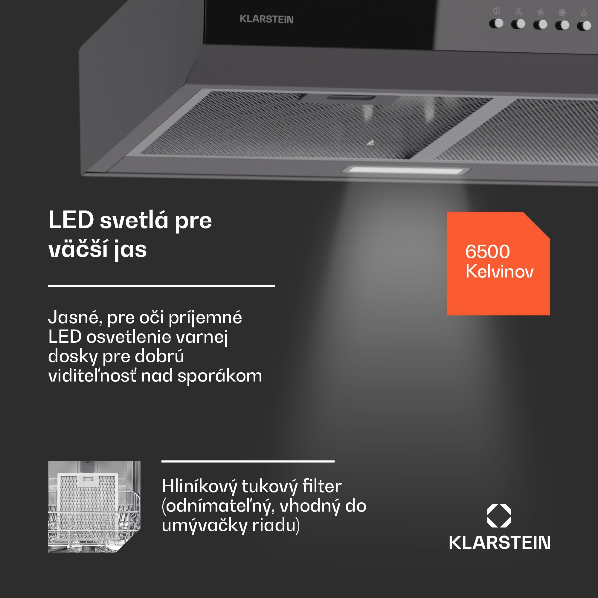 Klarstein Contempo 60, digestor, 60 cm, podskrinkový, 200 m³/h, LED, akryl, nehrdzavejúca oceľ – Obrázok 4