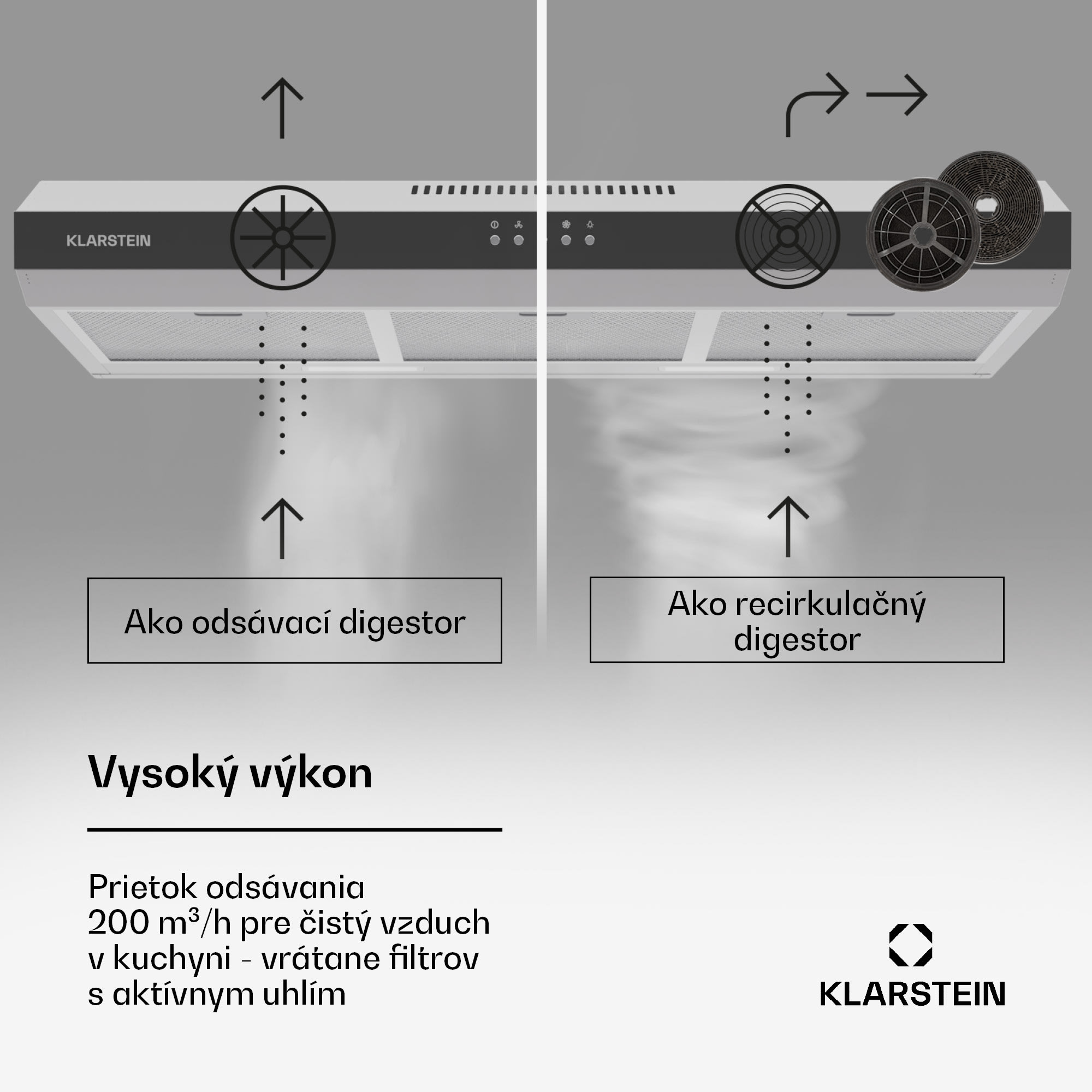 Klarstein Contempo 90, digestor, 90 cm, podskrinkový, 200 m³/h, LED, akryl, nehrdzavejúca oceľ – Obrázok 3