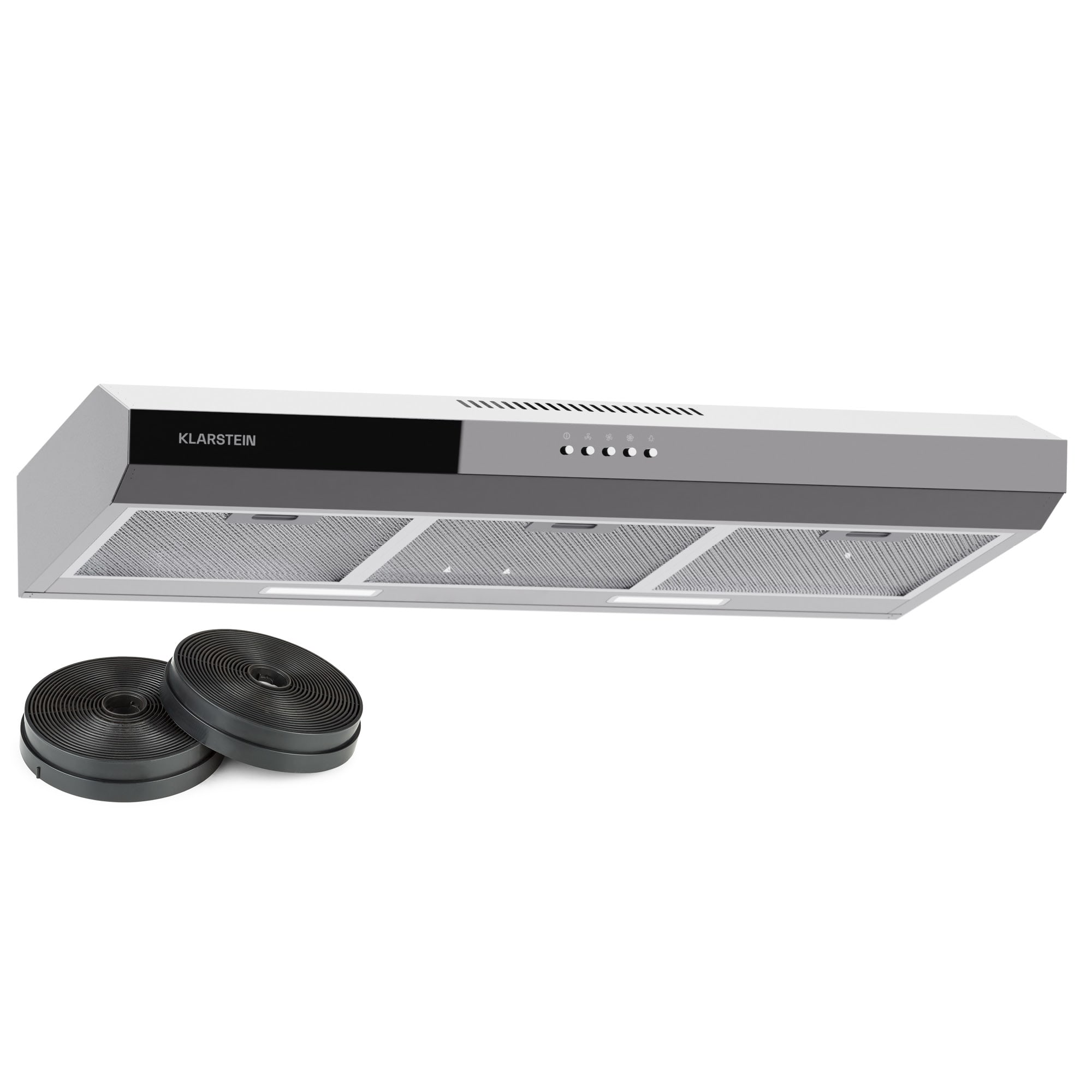 Klarstein Contempo 90, digestor, 90 cm, podskrinkový, 200 m³/h, LED, akryl, nehrdzavejúca oceľ