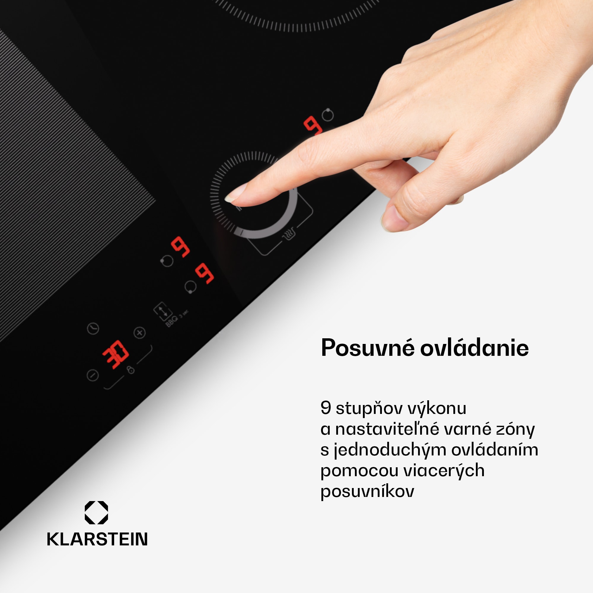 Klarstein Delicatessa 70 Hybrid, vstavaná indukčná varná doska, 4 zóny, 7000 W, sklokeramika – Obrázok 5