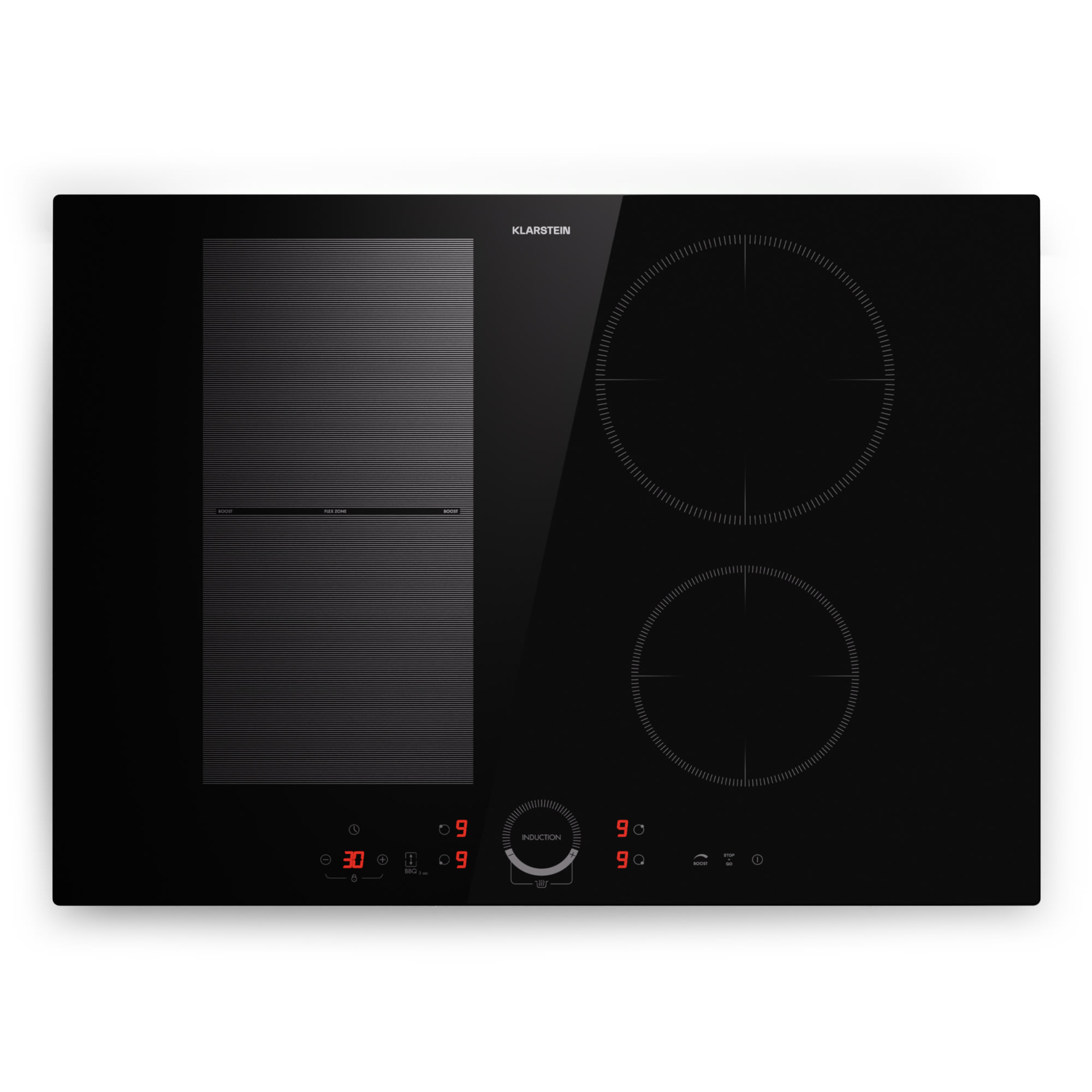 Klarstein Delicatessa 70 Hybrid, vstavaná indukčná varná doska, 4 zóny, 7000 W, sklokeramika