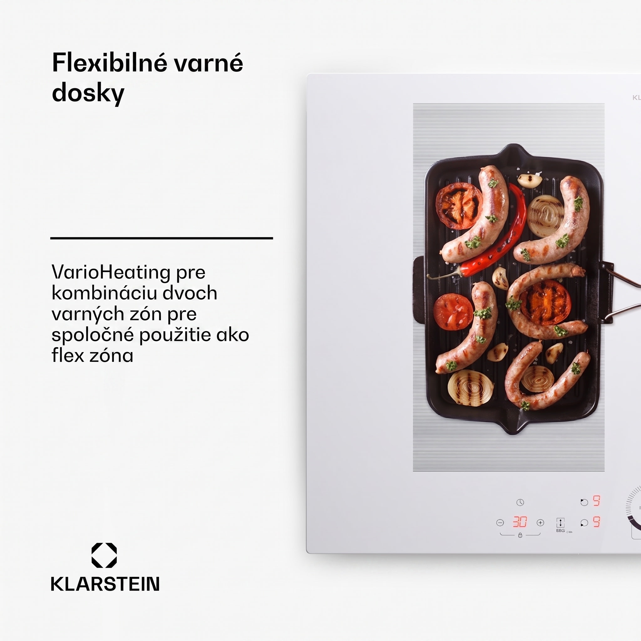 Klarstein Delicatessa 70 Hybrid, vstavaná indukčná varná doska, 4 zóny, 7000 W, sklokeramika – Obrázok 4