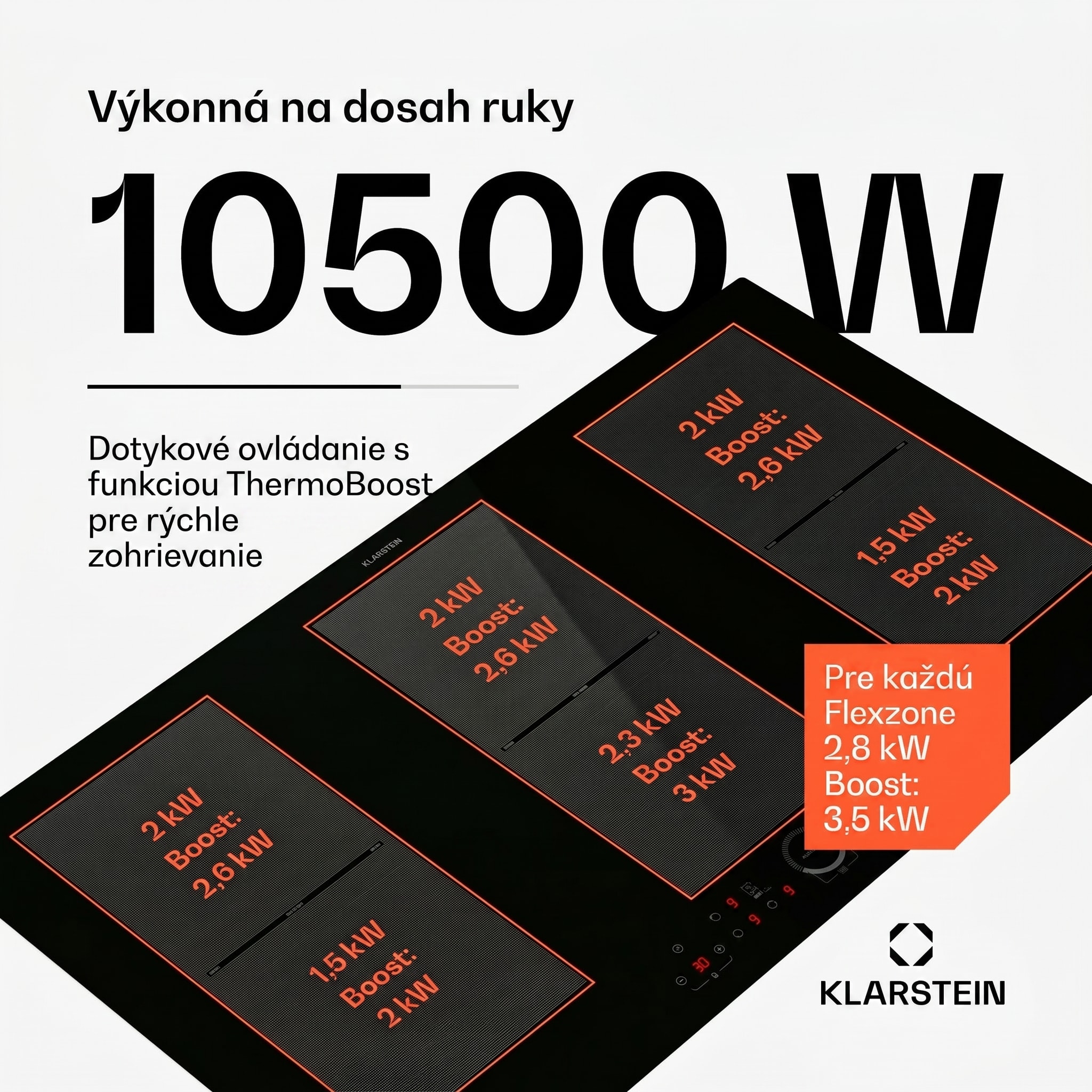 Klarstein Delicatessa 90 Full Flex vstavaná indukčná varná doska 6 zón 10 500 W sebestačná – Obrázok 3