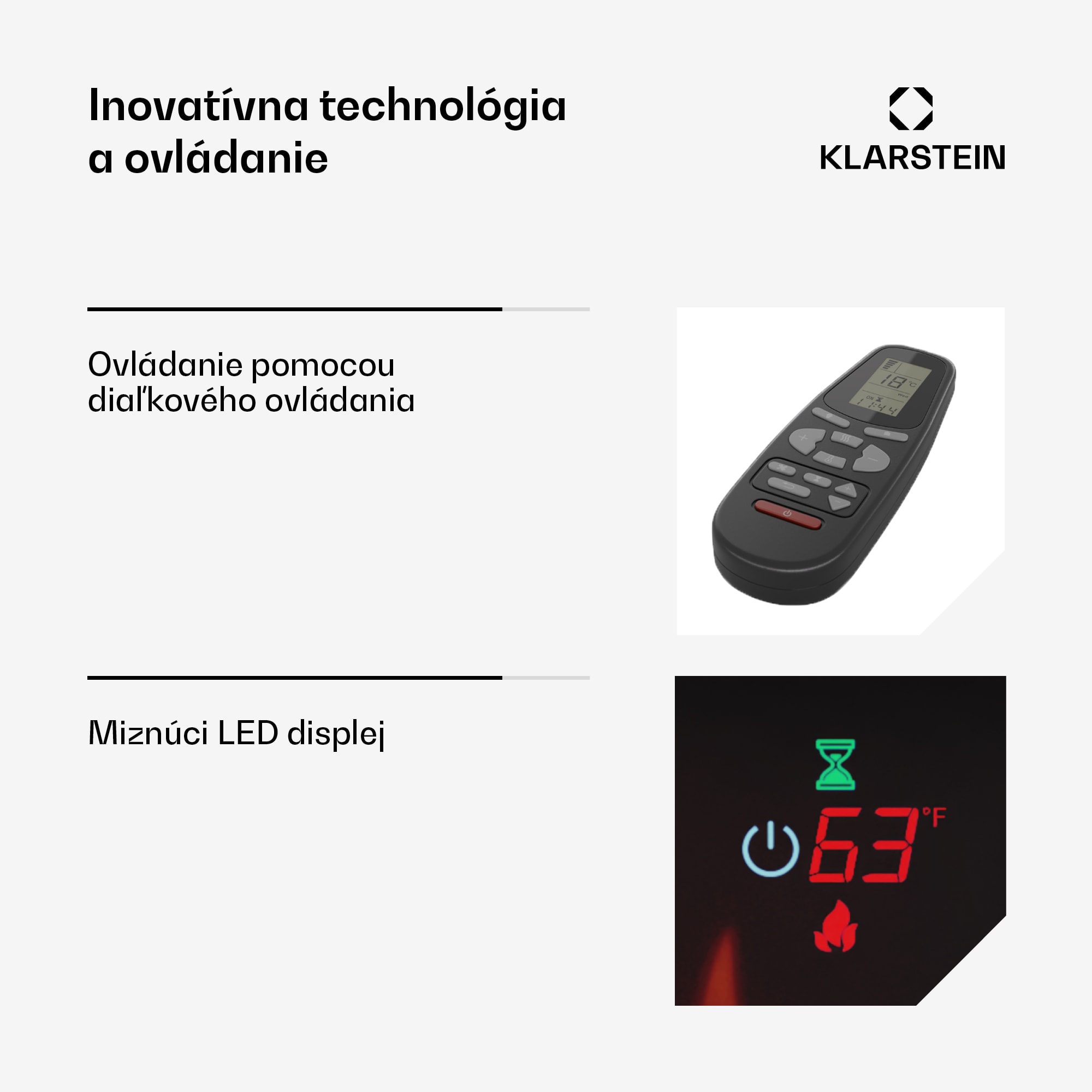 Klarstein Galeras 152, elektrický nástenný krb, 1800 W, LED – Obrázok 5
