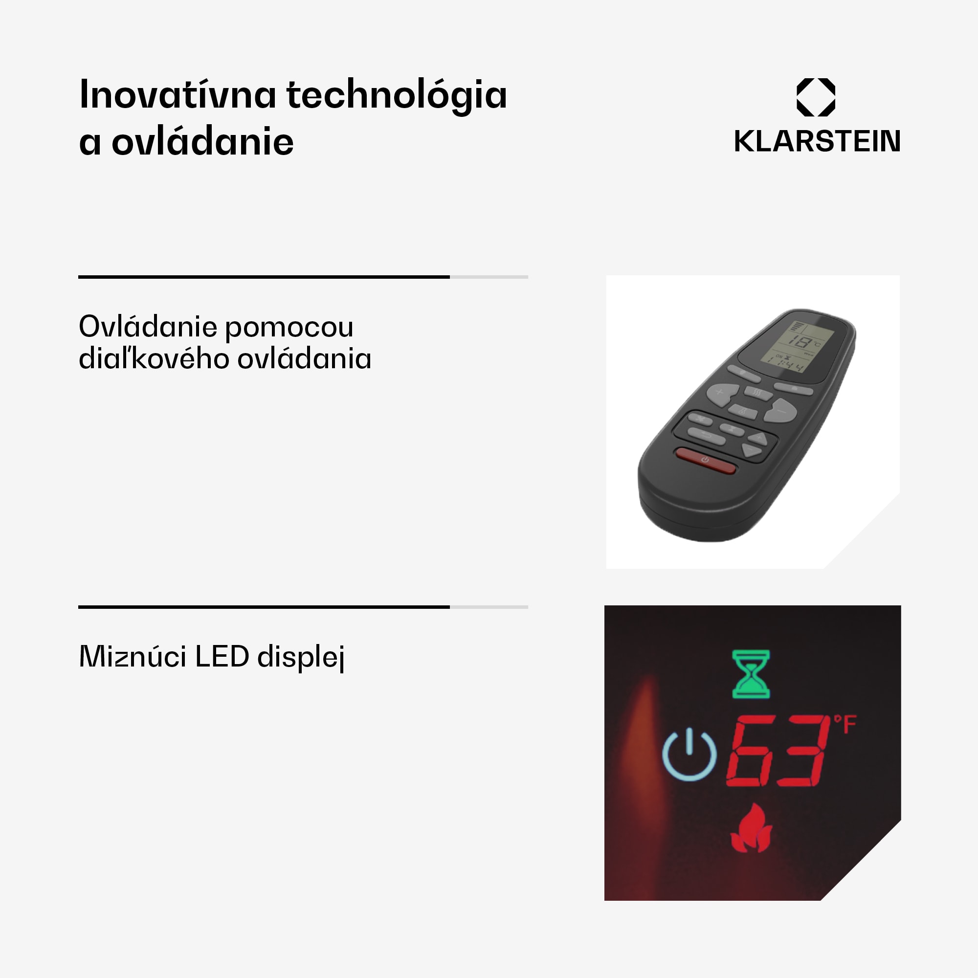 Klarstein Galeras 178, elektrický nástenný krb, 1800 W, LED – Obrázok 5