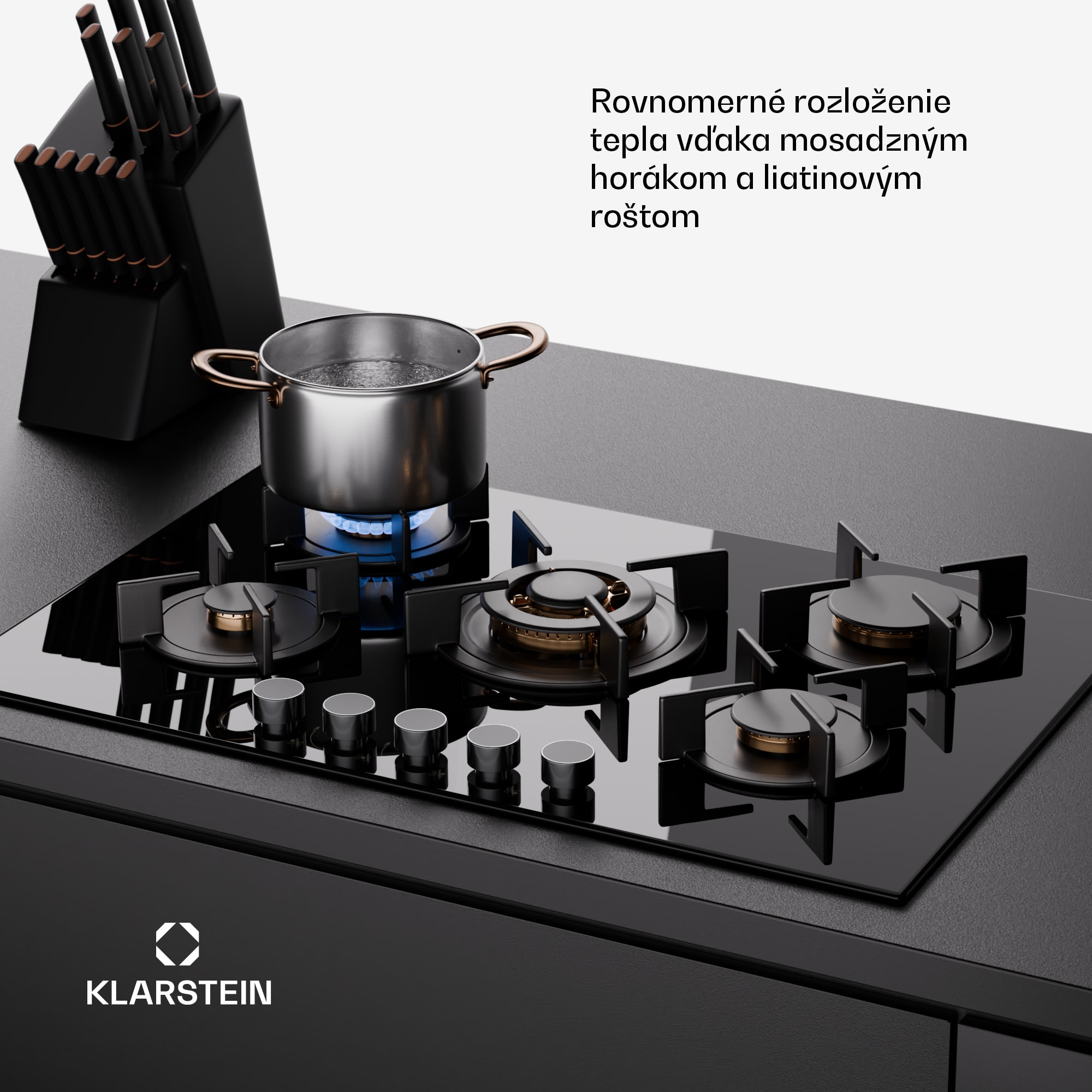 Klarstein Goldflame 5 samostatná plynová varná doska s 5 horákmi – Obrázok 4