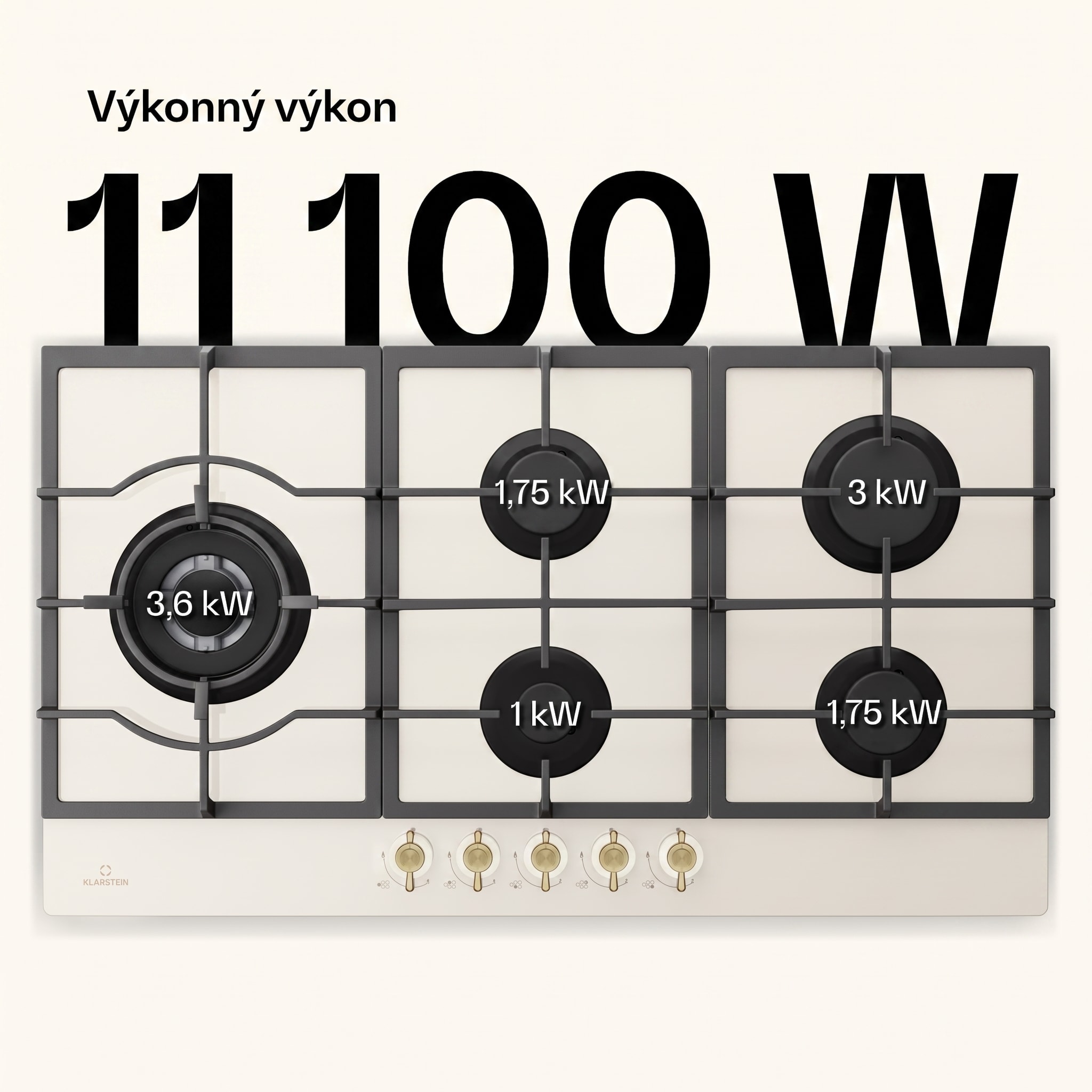 Klarstein Victoria Chef Edition, plynová varná doska, 5 zón – Obrázok 3