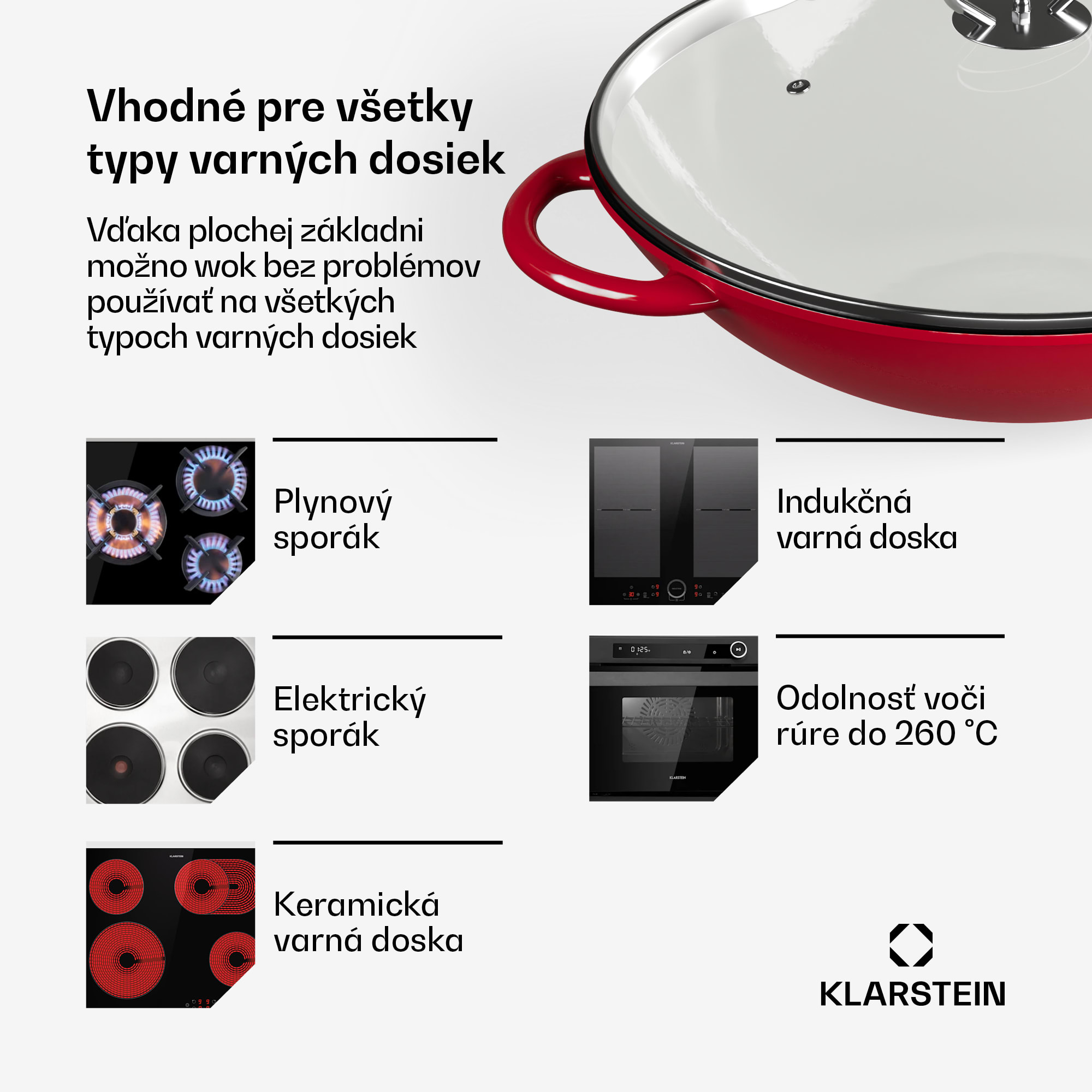 Wok Klarstein Jersey - červený – Obrázok 3