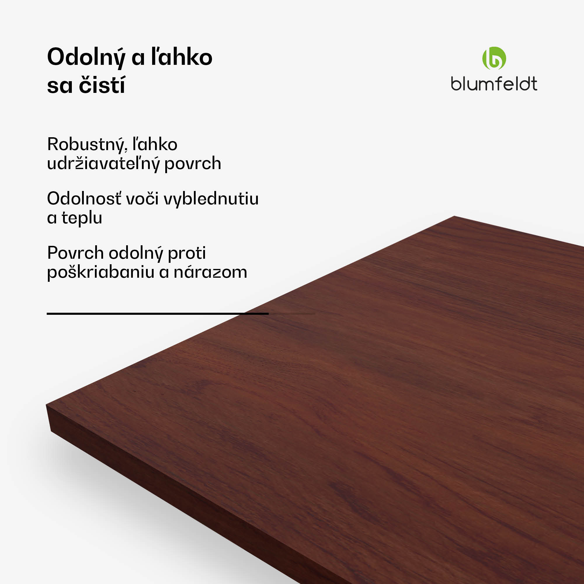 Blumfeldt Bearsdon stolová doska 180 x 90 cm pre kuchyňu a jedáleň, Robustná vrstvená drevotrieska – Obrázok 3