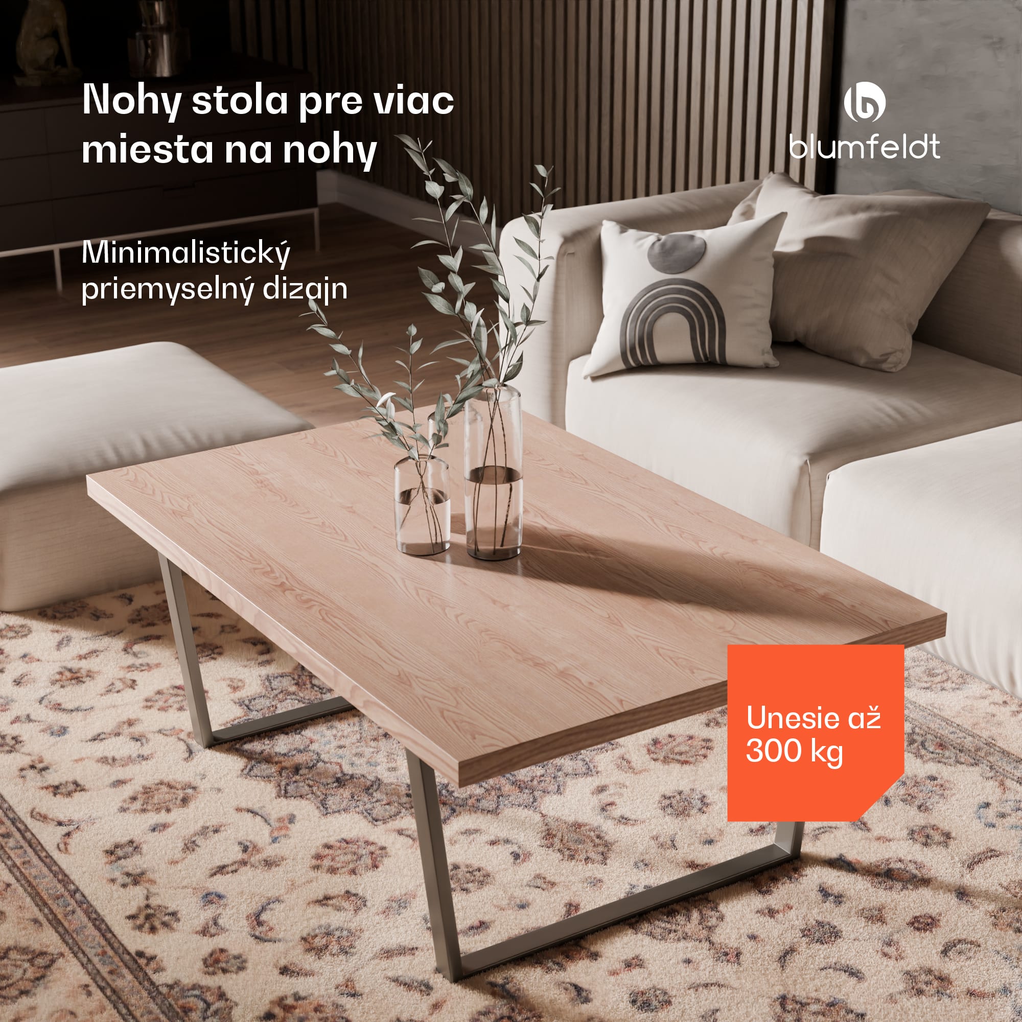 Blumfeldt Ayr Table Legs, Nohy stola 62 x 43 cm, kov – Obrázok 2