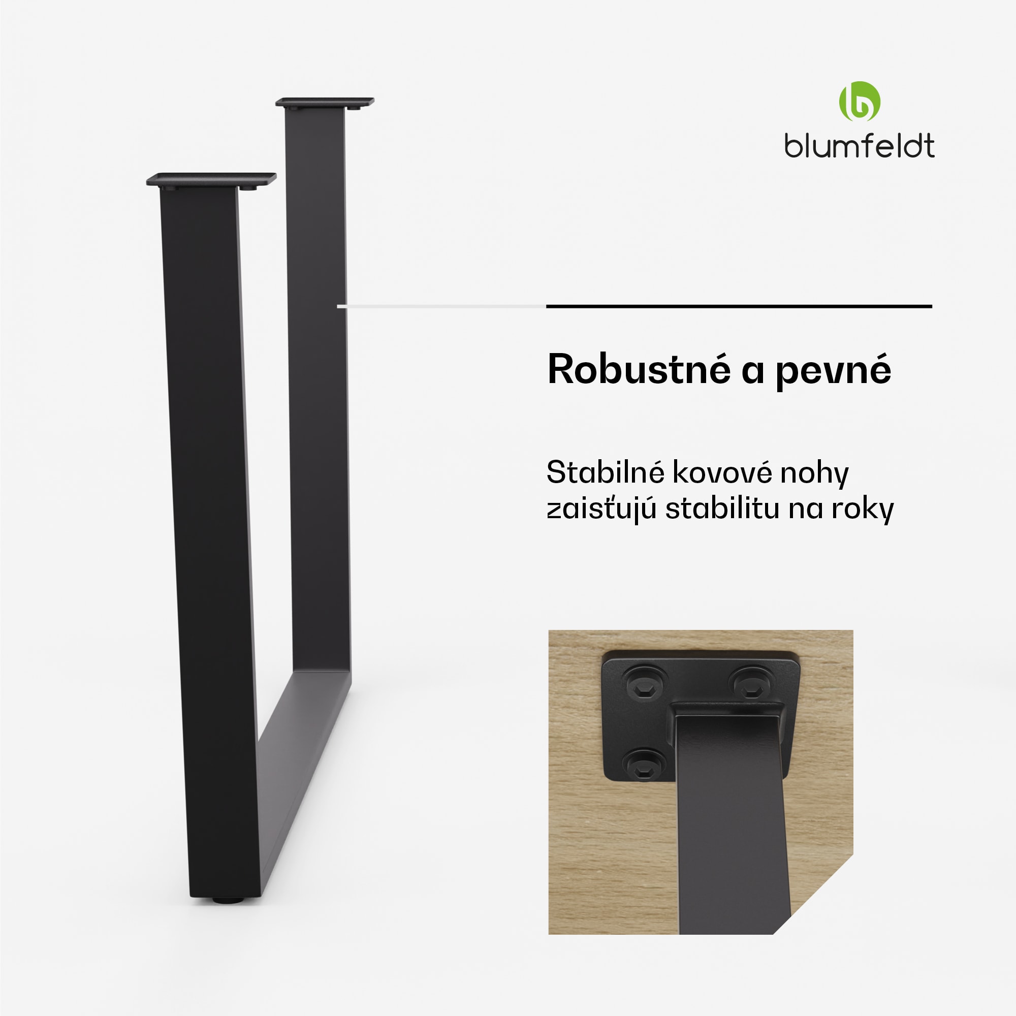 Blumfeldt Ayr Table Legs, Nohy stola 62 x 43 cm, kov – Obrázok 3