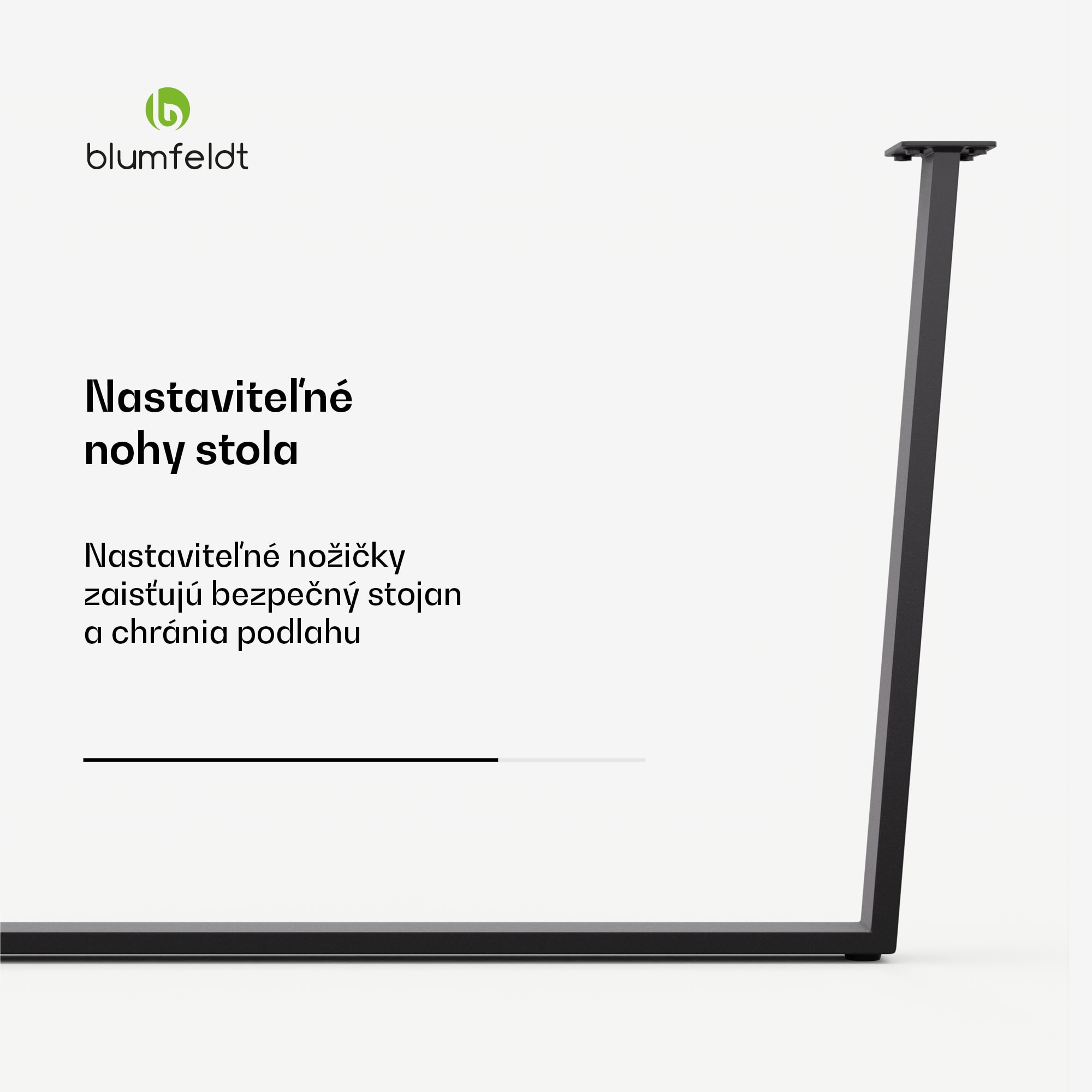 Blumfeldt Ayr Table Legs, Nohy stola 62 x 43 cm, kov – Obrázok 4