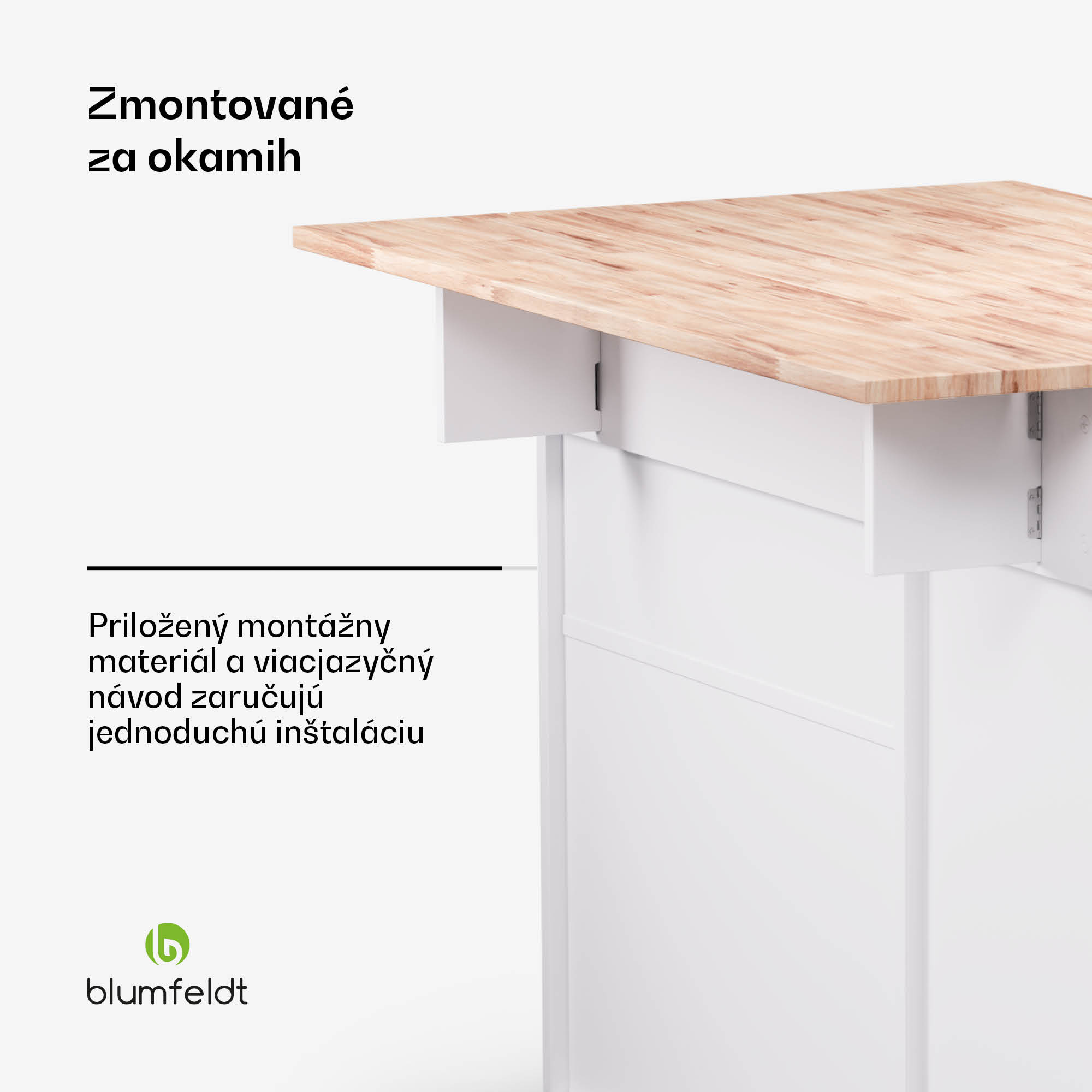 Blumfeldt Etsu, servírovací vozík, výsuvná pracovná doska, 2 zásuvky, 2 dvierka, 2 police, kolieska s parkovacou brzdou, úložný priestor, jednoduché čistenie – Obrázok 5