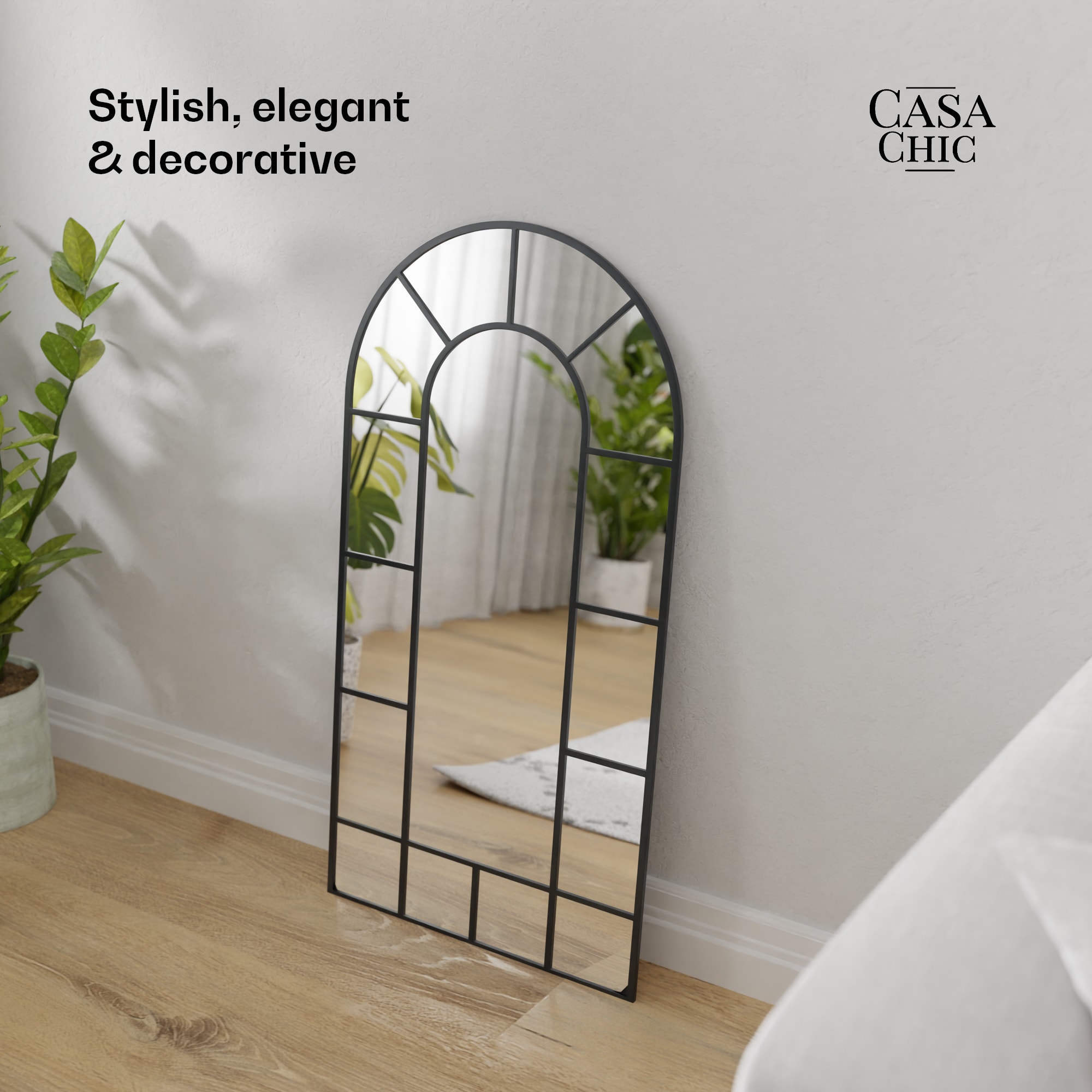 Casa Chic Archway, francúzske nástenné zrkadlo, hliníkový rám, 46 x 86 cm – Obrázok 2