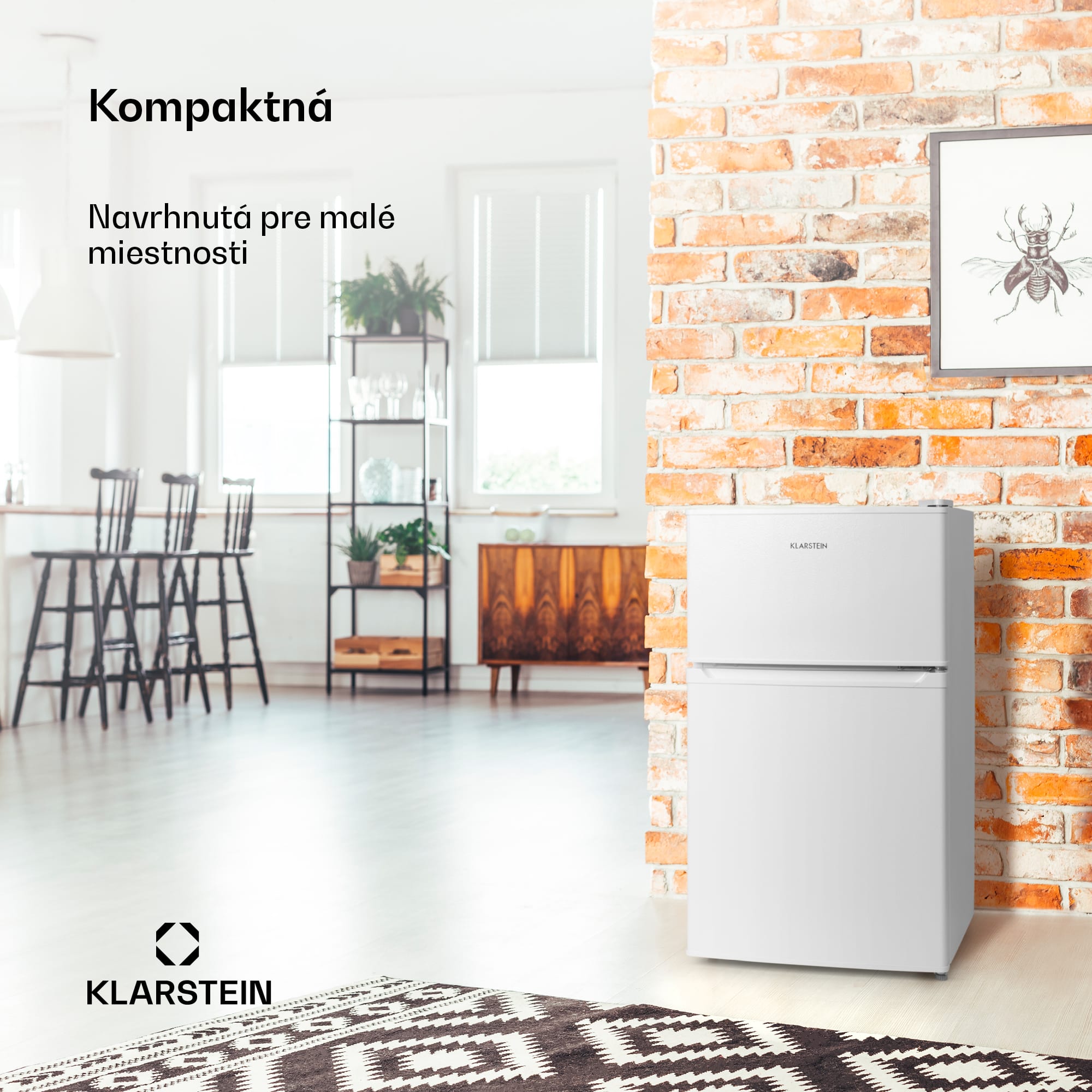 Klarstein Big Daddy Cool, kombinovaná chladnička, 61/26 l, 40 dB, energet. trieda E, biela – Obrázok 3