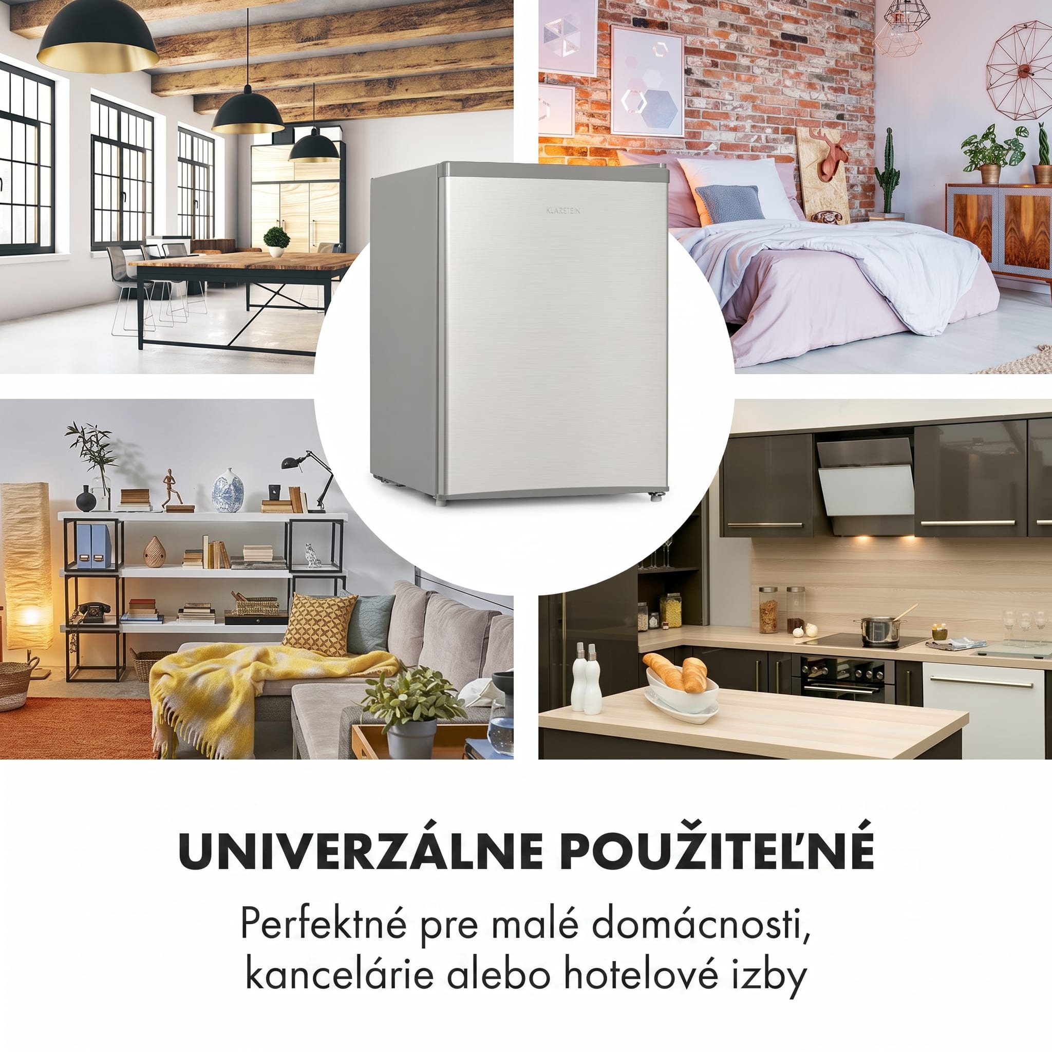 Klarstein Cool Kid, mini chladnička, 66 l, mraziaci priečinok 4 l, 41 dB, energet. trieda F, brúsená nehrdzavejúca oceľ – Obrázok 5