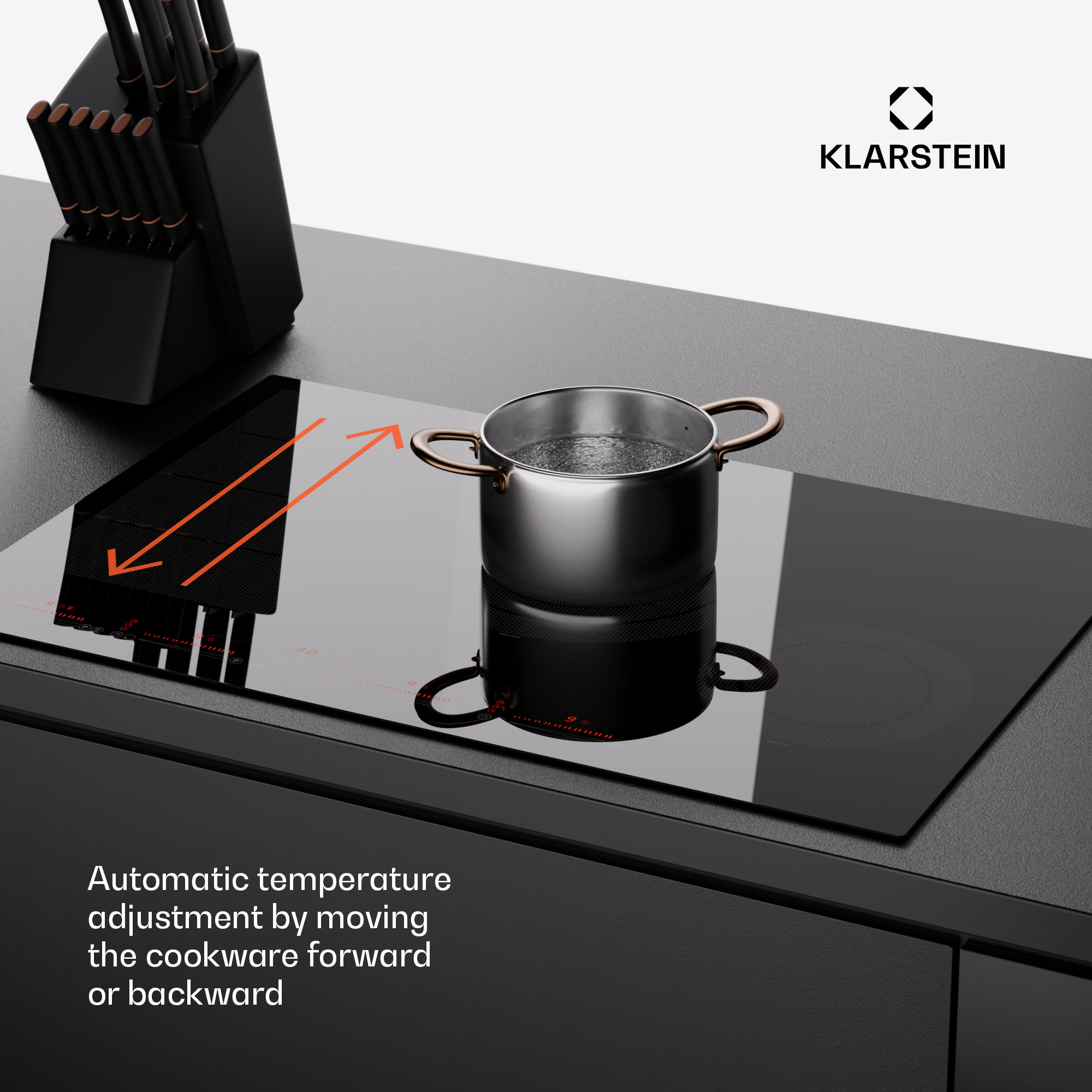 Klarstein Masterzone 77 Hybrid, indukčná varná doska, max. 7200 W, vstavaná, 4 Flex zóny, technológia ThermoBoost, Smart Flex – Obrázok 4