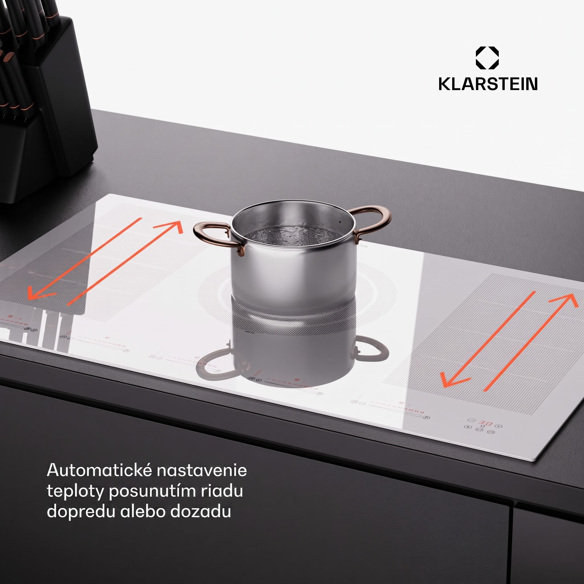Klarstein Masterzone 90 Flex, indukčná varná doska, max. 12 600 W, vstavaná, 5 zón, 2 Flex zóny, technológia ThermoBoost, Smart Flex – Obrázok 4