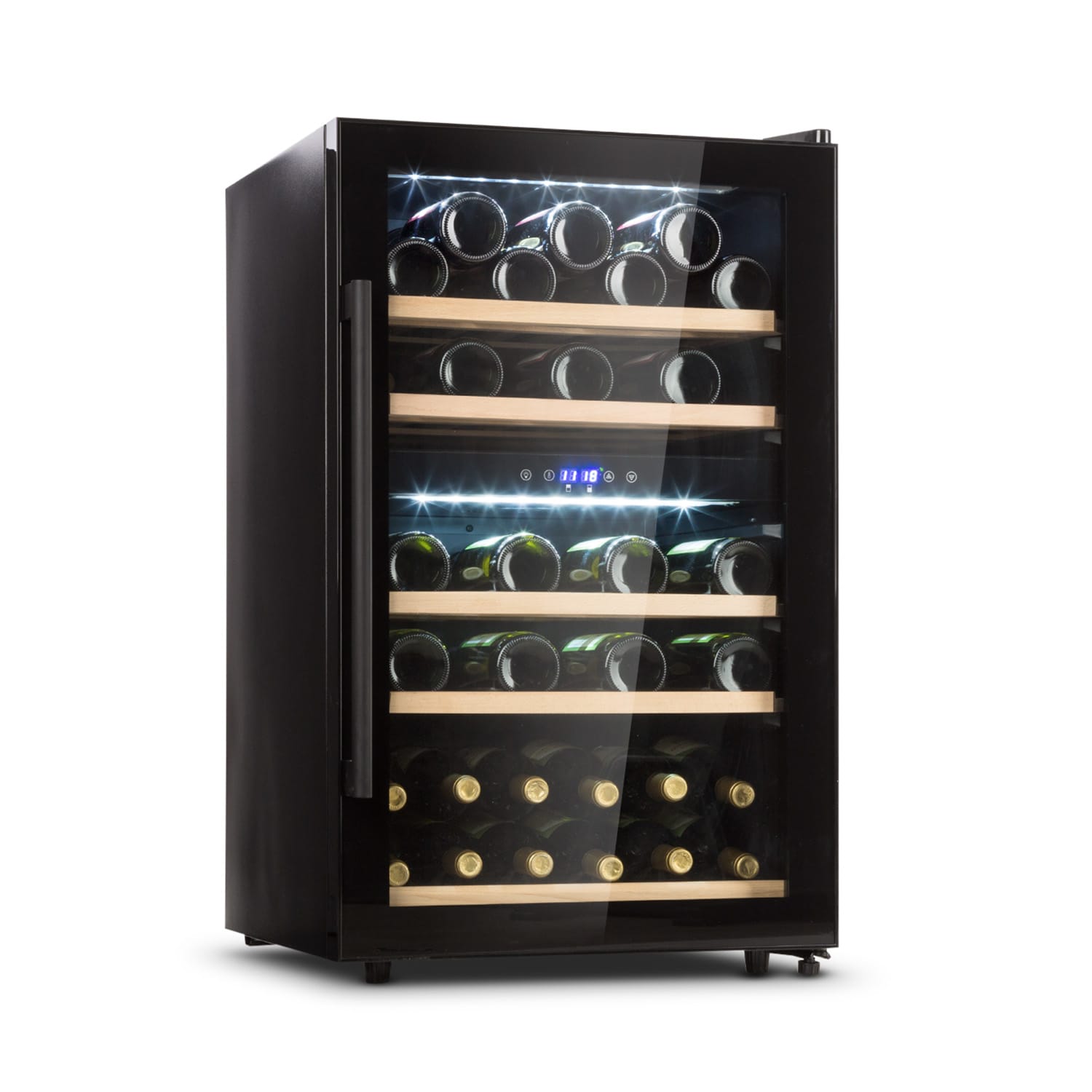 Klarstein Barossa 40D, vinotéka, 128 l, 2 zóny, 41 fliaš, sklenené dvere, dotyková