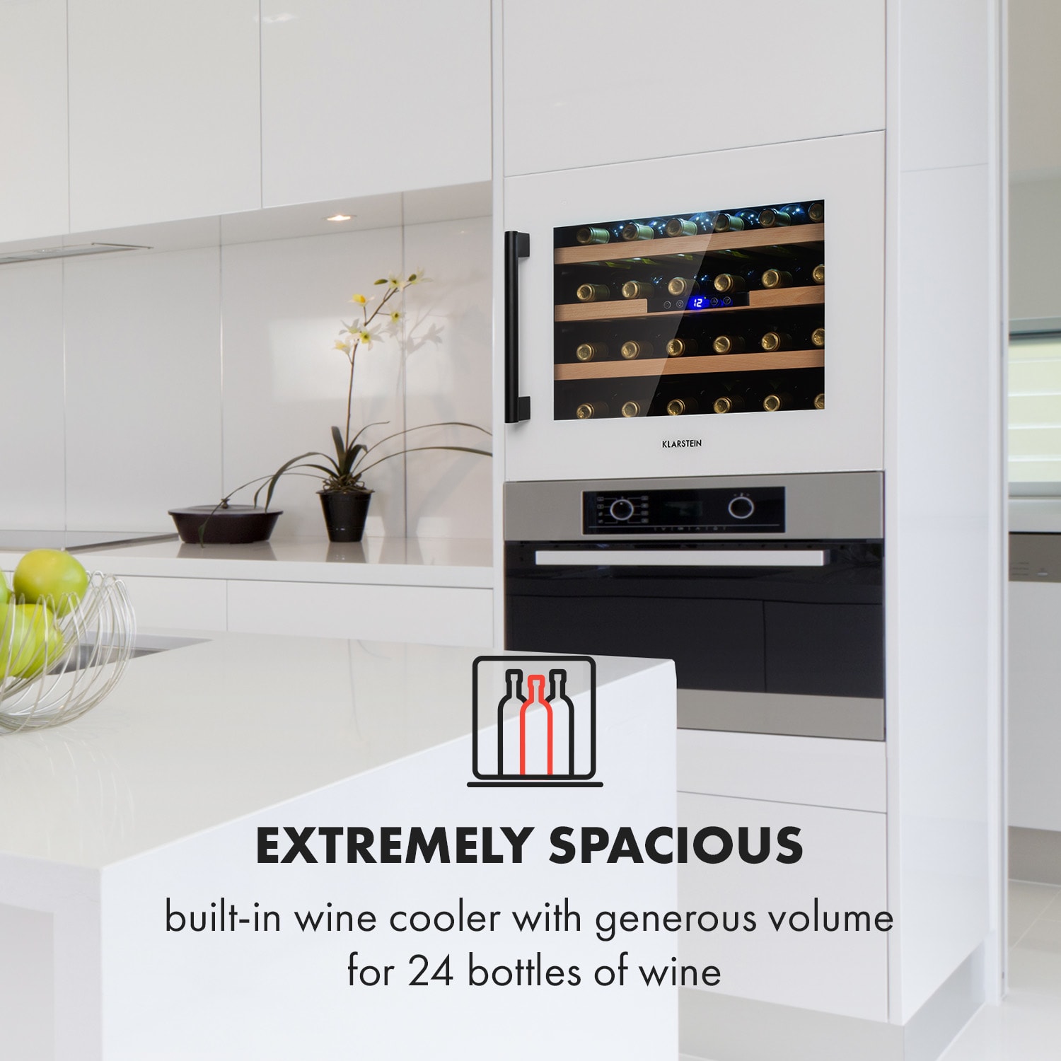 Klarstein Vinsider 24D Built-In, vstavaná vinotéka, Quartz Edition – Obrázok 2