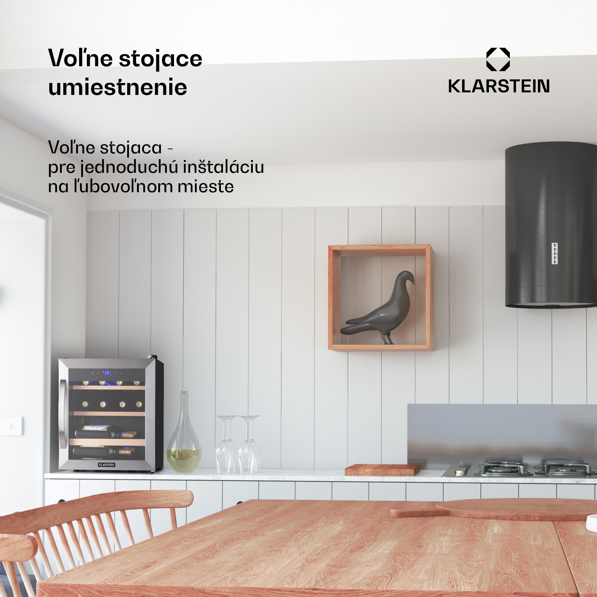 Klarstein Vinetage 12 Uno, vinotéka, 46 l, 12 fliaš, 4-18°C, 40 dB, sklo – Obrázok 3