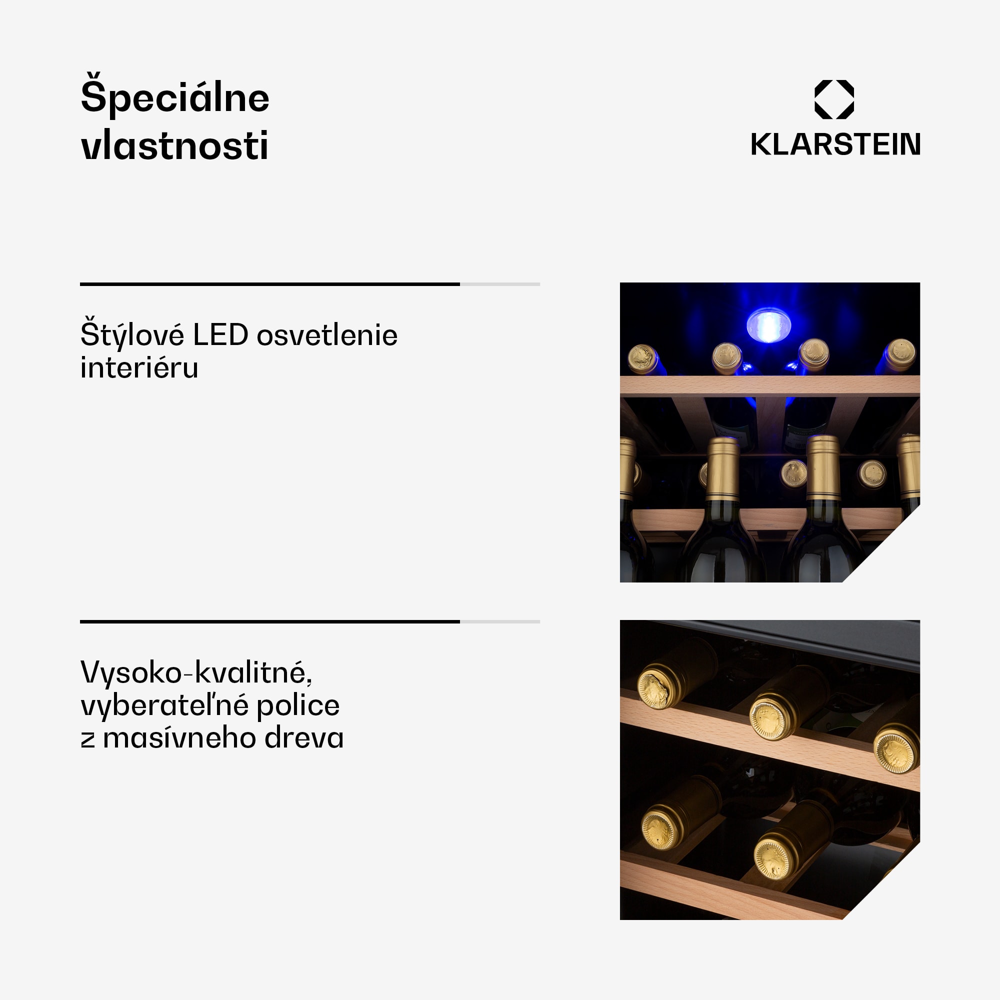 Klarstein Vinetage 12 Uno, vinotéka, 46 l, 12 fliaš, 4-18°C, 40 dB, sklo – Obrázok 5