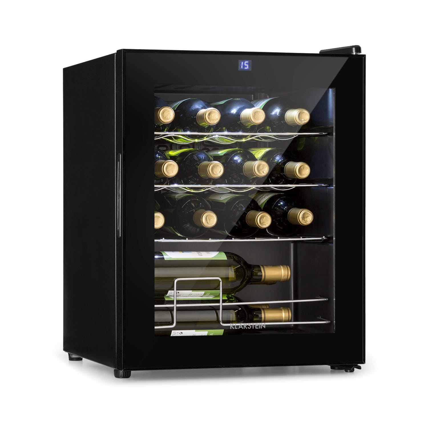 Klarstein Shiraz, vinotéka, 42 l, 131 W, 5-18°C, dotykový ovládací panel, čierna
