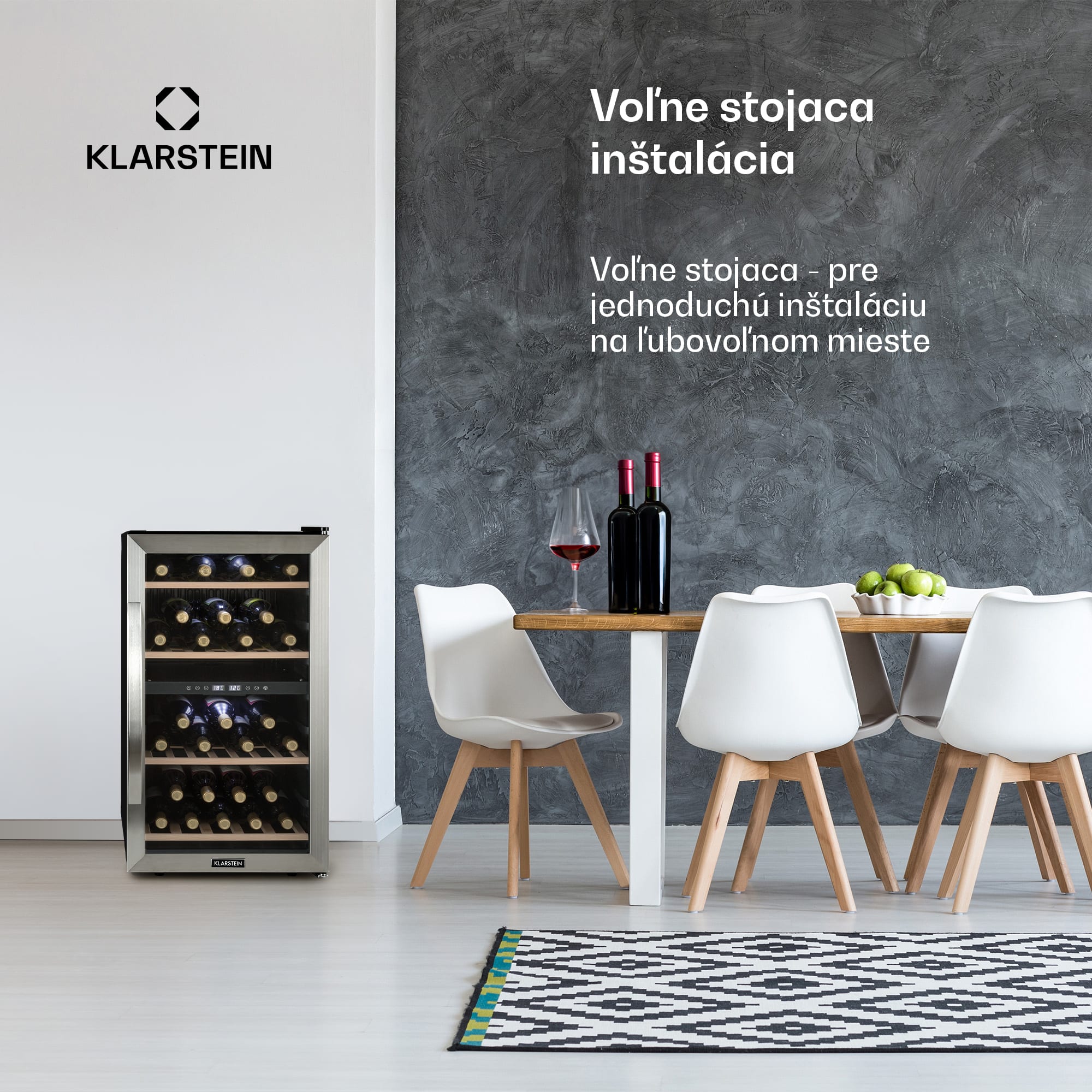 Klarstein Vinamour 45D, vinotéka, 118 l, 45 fliaš, 5–18°C, 2 zóny, nehrdzavejúca oceľ – Obrázok 3