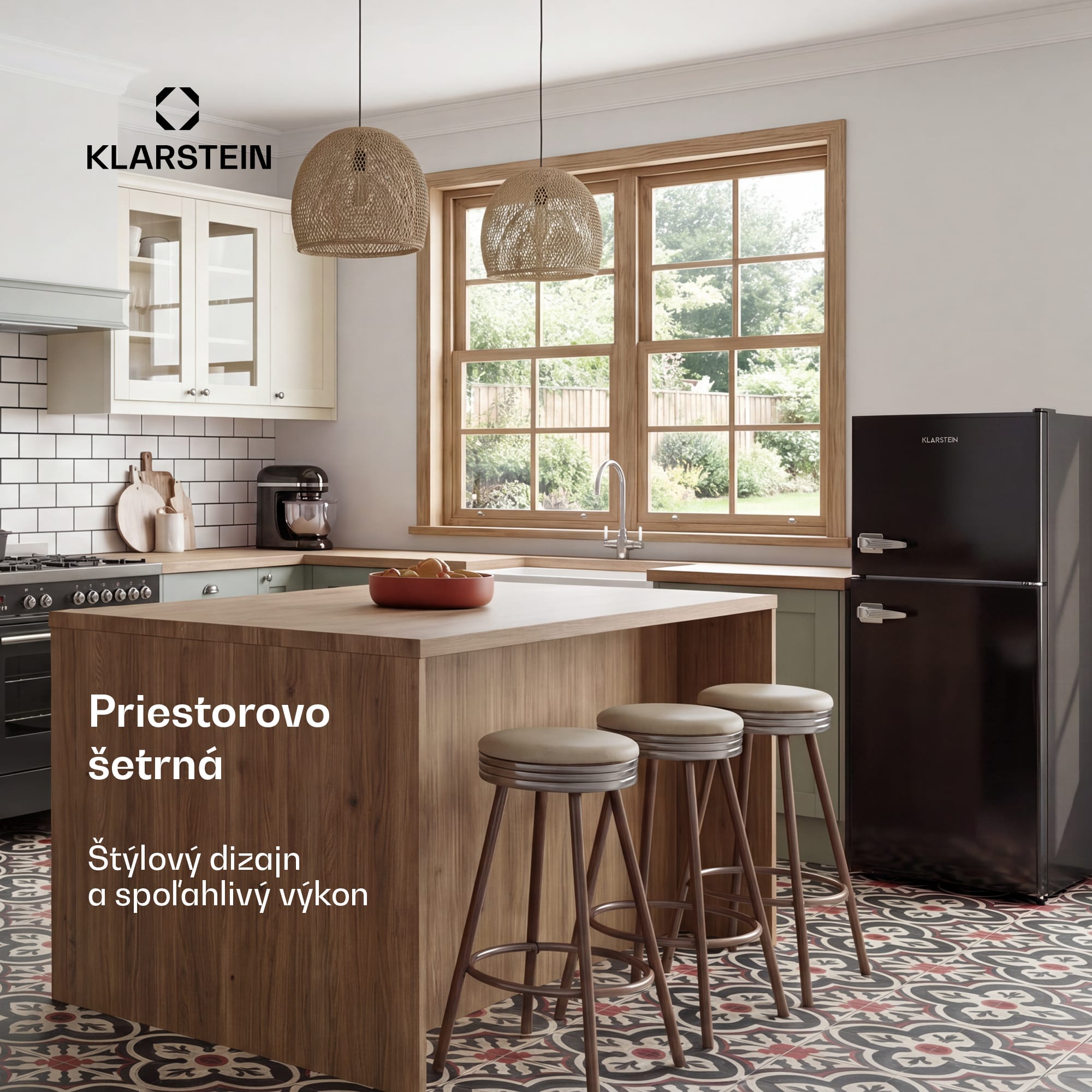 Klarstein Audrey, kombinovaná chladnička, 97/40 l, retro vzhľad – Obrázok 3