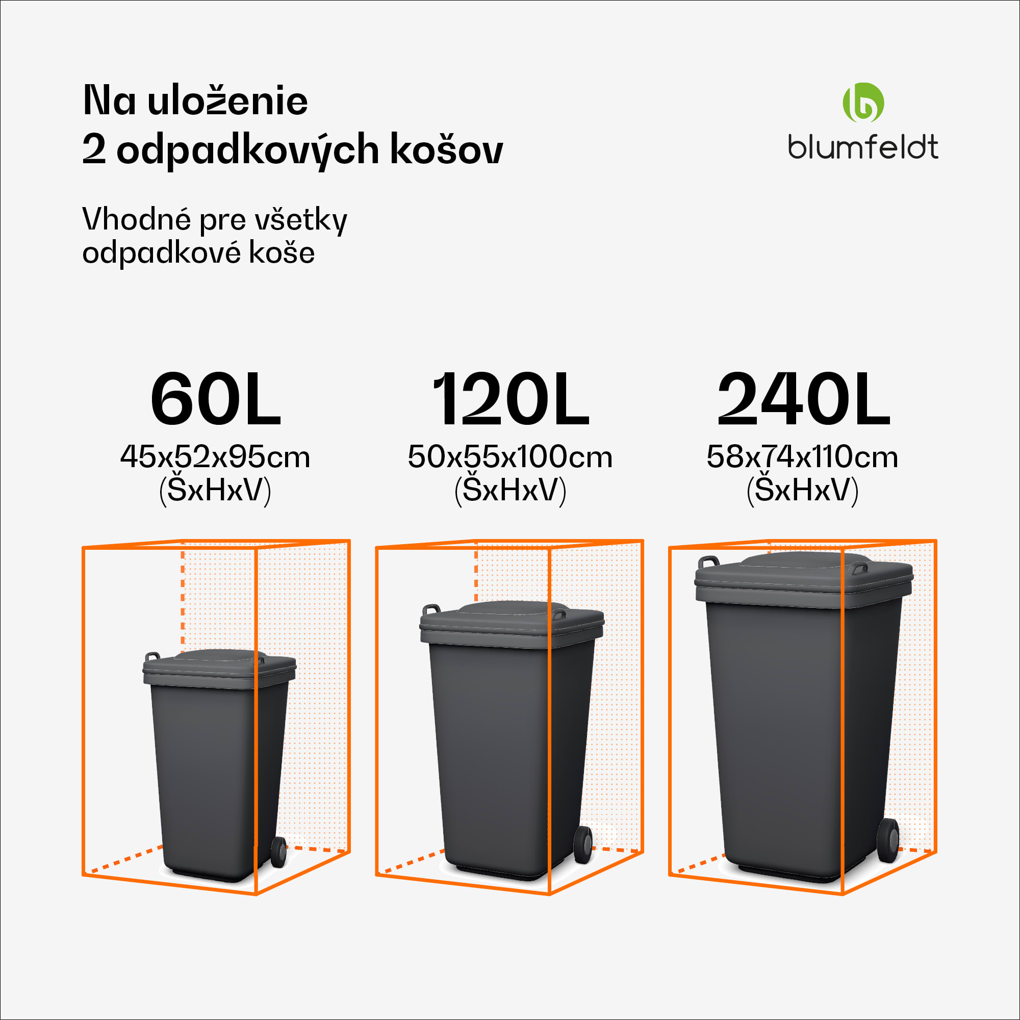 Blumfeldt BinSafe odkladacia schránka na odpadkové nádoby 2x 240 l, odolná voči poveternostným vplyvom, uzamykateľná, pozinkovaná oceľ – Obrázok 3