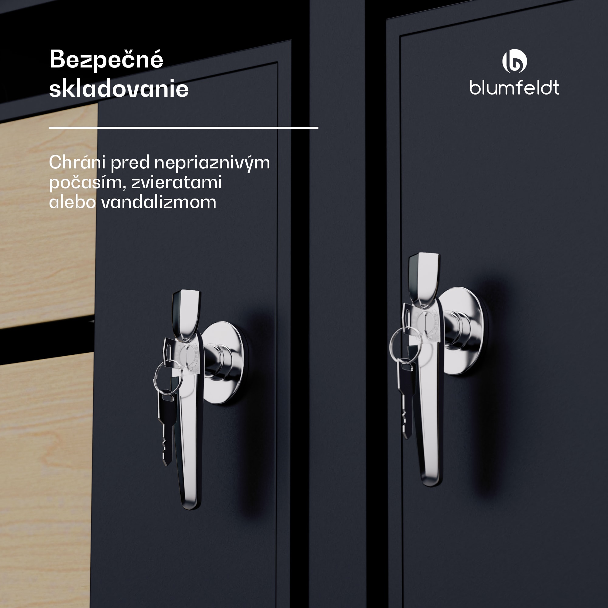 Blumfeldt BinSafe odkladacia schránka na odpadkové nádoby 2x 240 l, odolná voči poveternostným vplyvom, uzamykateľná, pozinkovaná oceľ – Obrázok 4