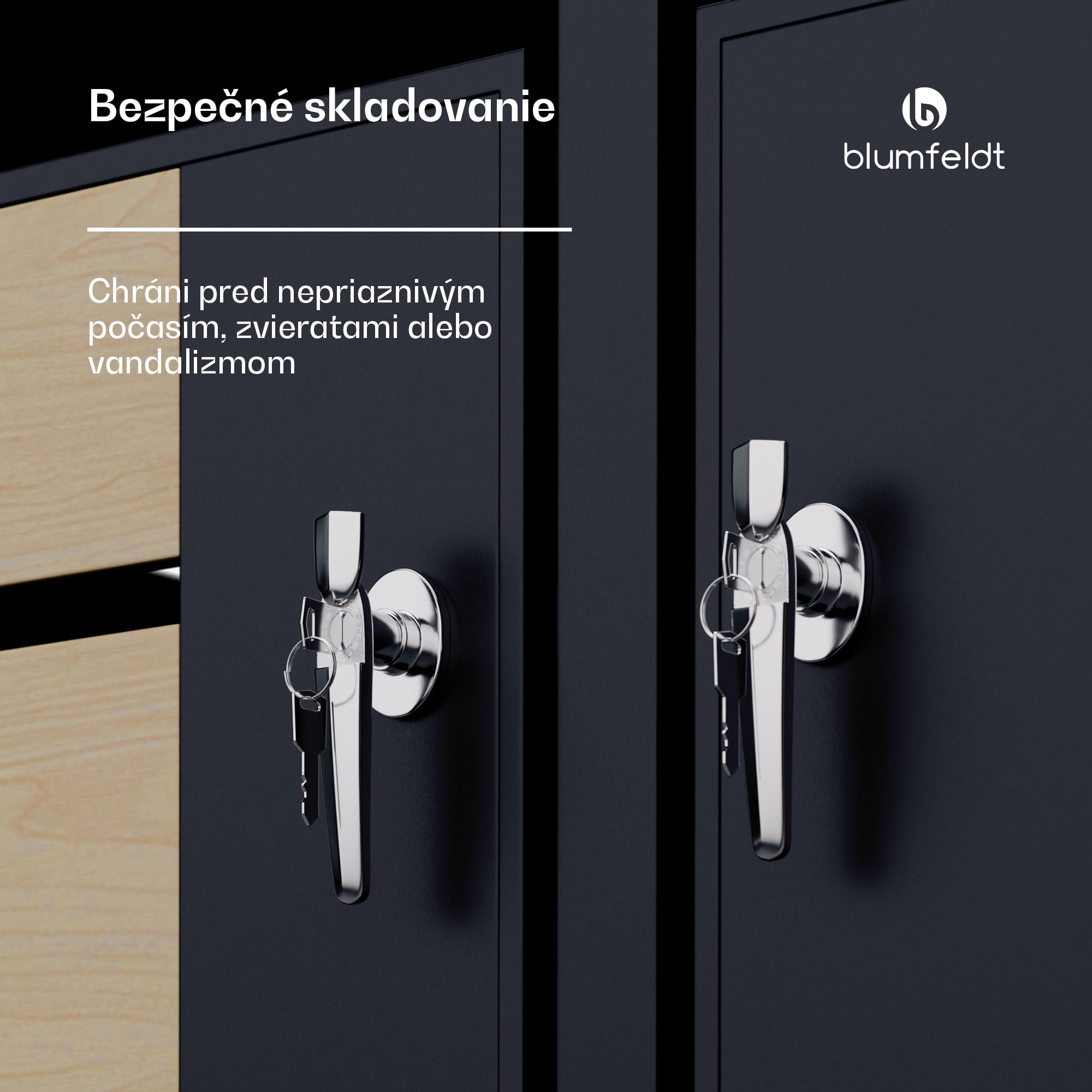 Blumfeldt BinSafe, box na odpadky, 2 odpadkové koše, 240 l, uzamykateľný, pozinkovaná oceľ odolná voči poveternostným vplyvom, výsadbová strecha – Obrázok 4