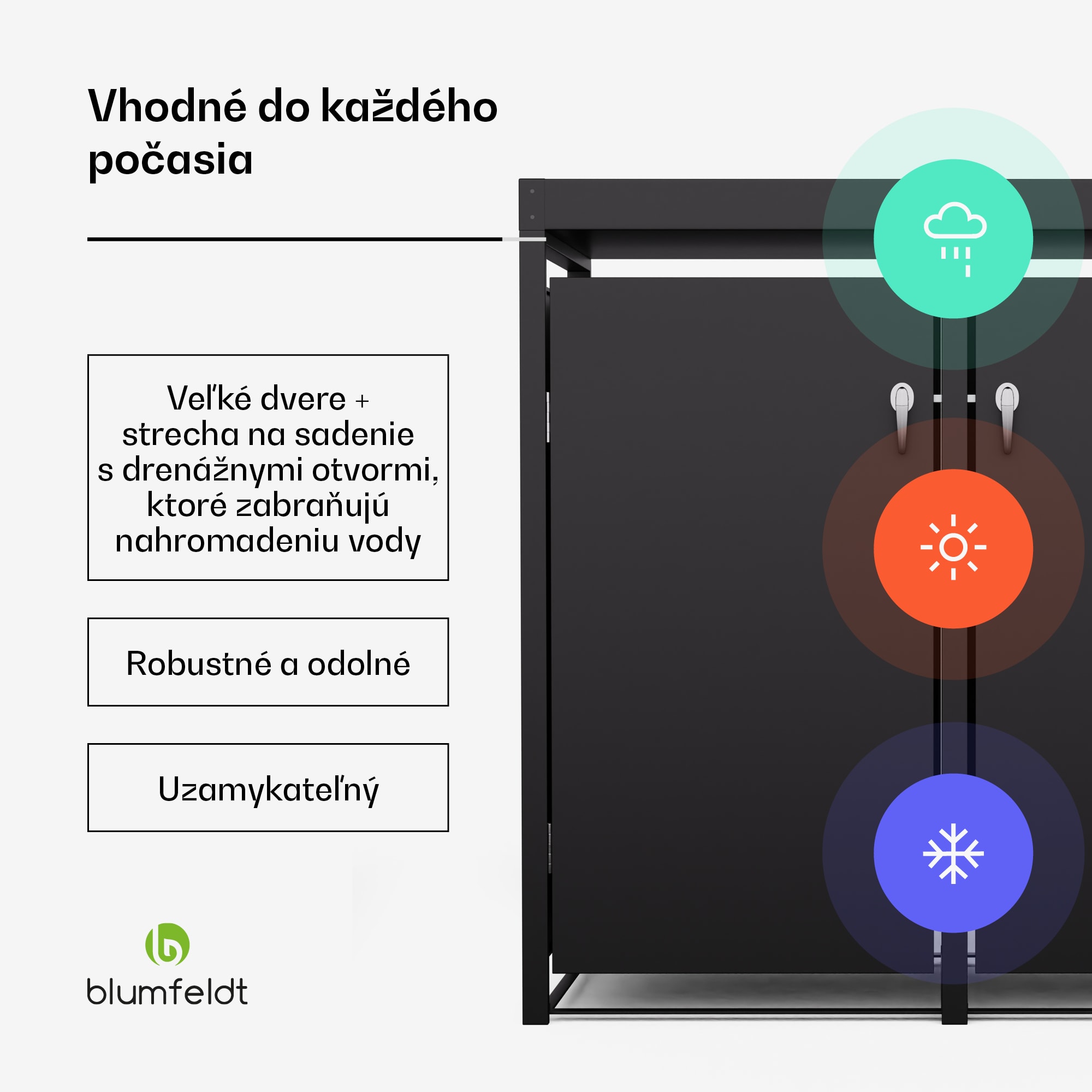 Blumfeldt BinSafe, box na odpadky, 2 odpadkové koše, 240 l, uzamykateľný, pozinkovaná oceľ odolná voči poveternostným vplyvom, výsadbová strecha – Obrázok 2