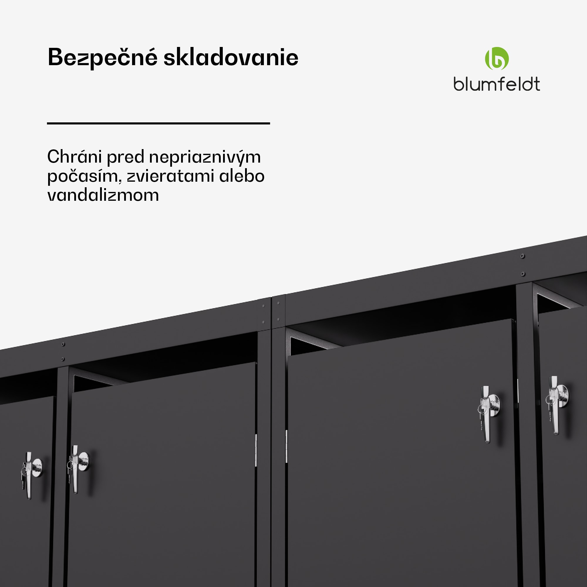 Blumfeldt BinSafe, box na odpadky, 4 odpadkové koše, 240 l, uzamykateľný, pozinkovaná oceľ odolná voči poveternostným vplyvom – Obrázok 4
