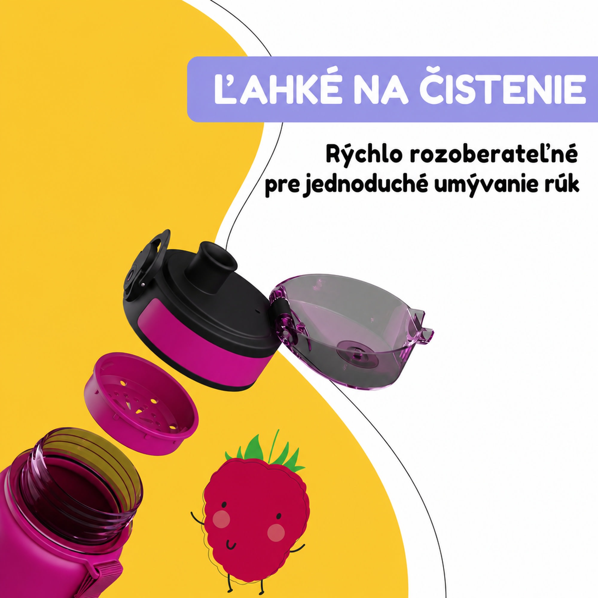 Klarstein schmatzfatz detská športová fľaša na vodu 500 ml | Tritan | Plastové hrdlo | Popruh na prenášanie | Bez BPA | Darčekové balenie – Obrázok 3